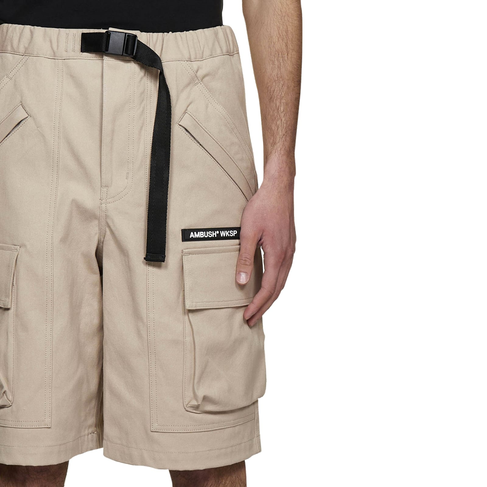 Ambush Cotton Bermuda Shorts In Beige