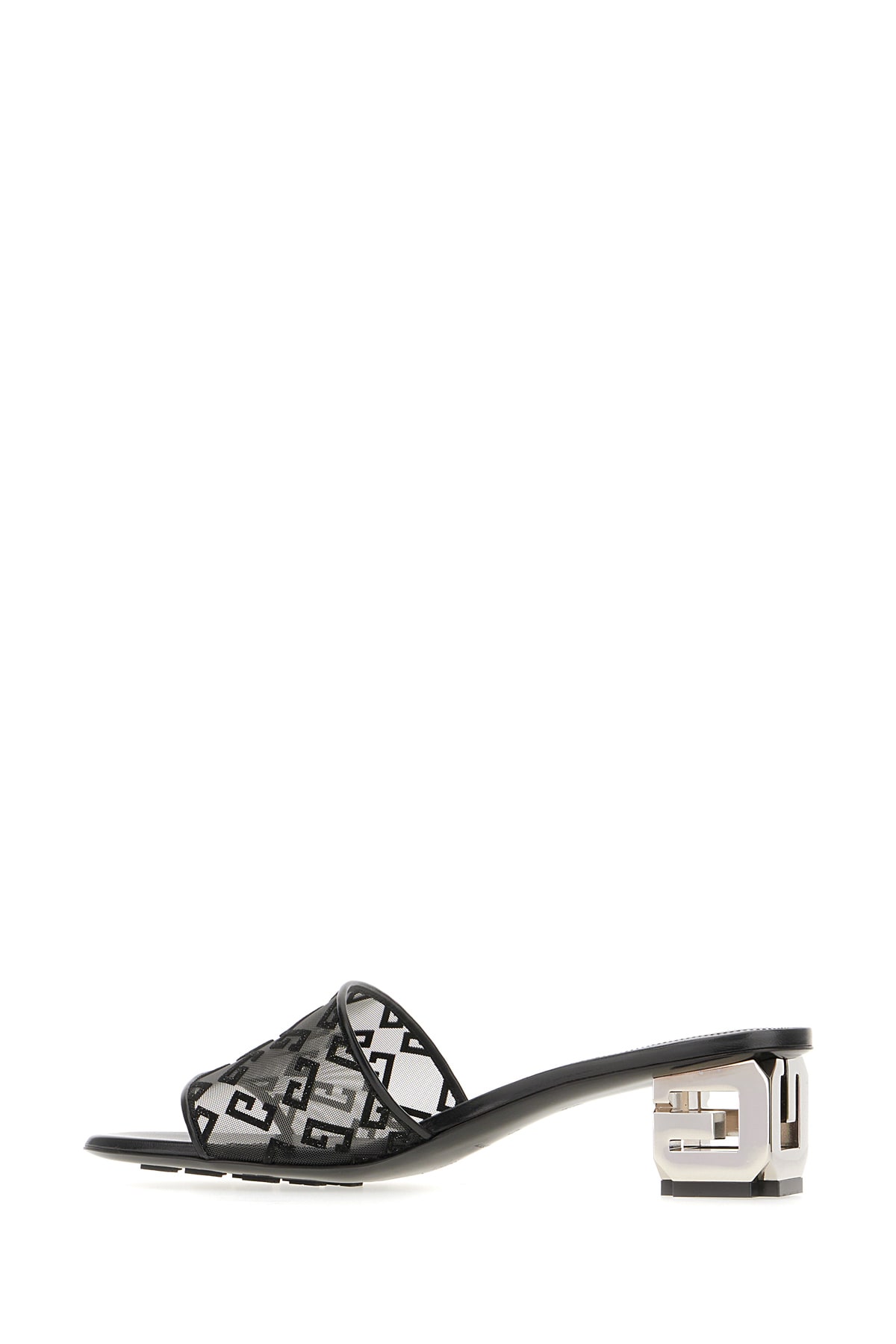 Givenchy Logo Fabric Sandals Sculpture Heel In Black
