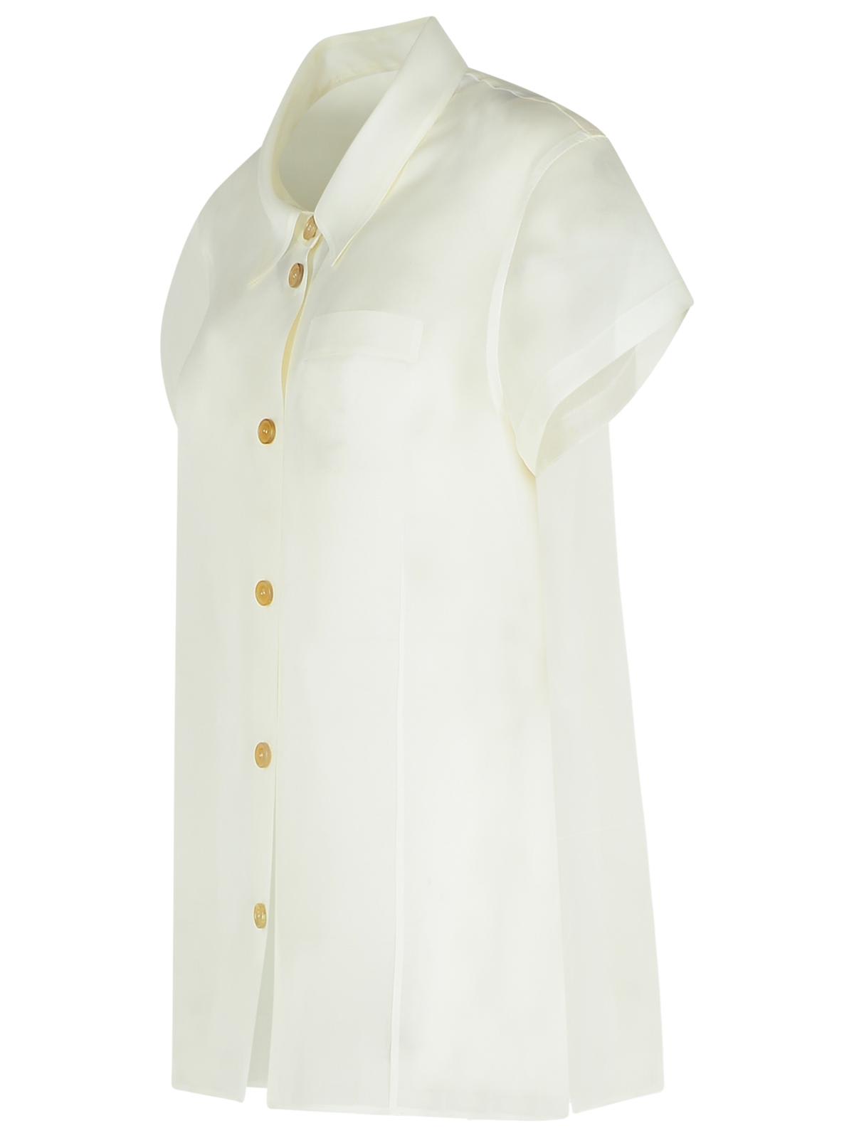 Khaite Keefe Short-sleeve Button-down Shirt In Silver
