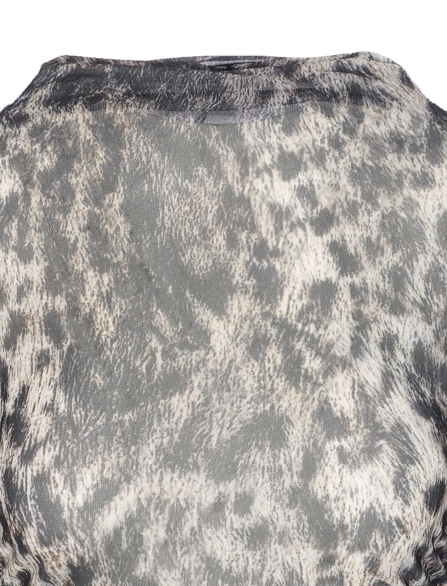 Aniye By Animal-print Long-sleeve Top In Gray
