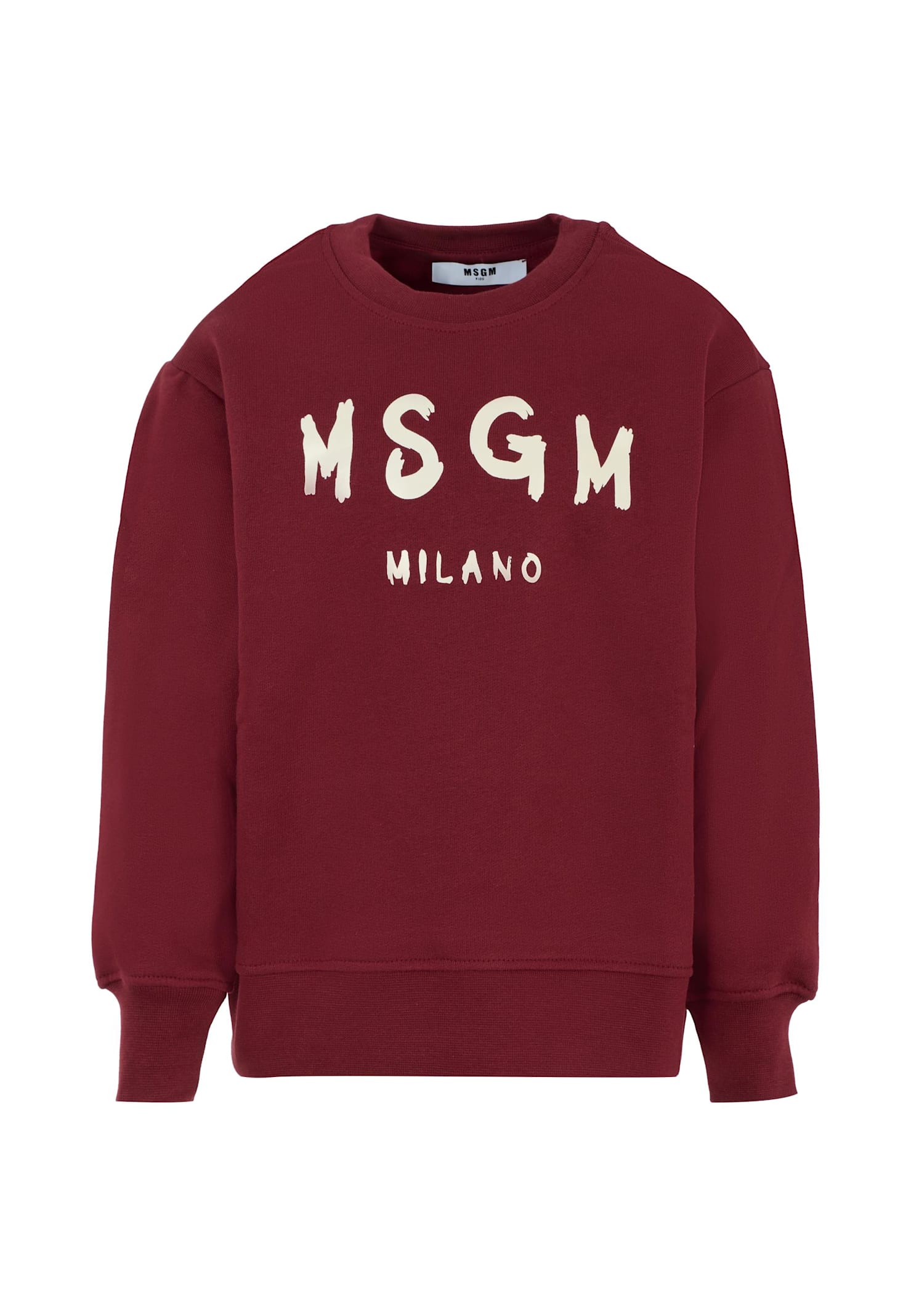 Msgm Burgundy Sweatshirt For Kids With Logo In Burgundy