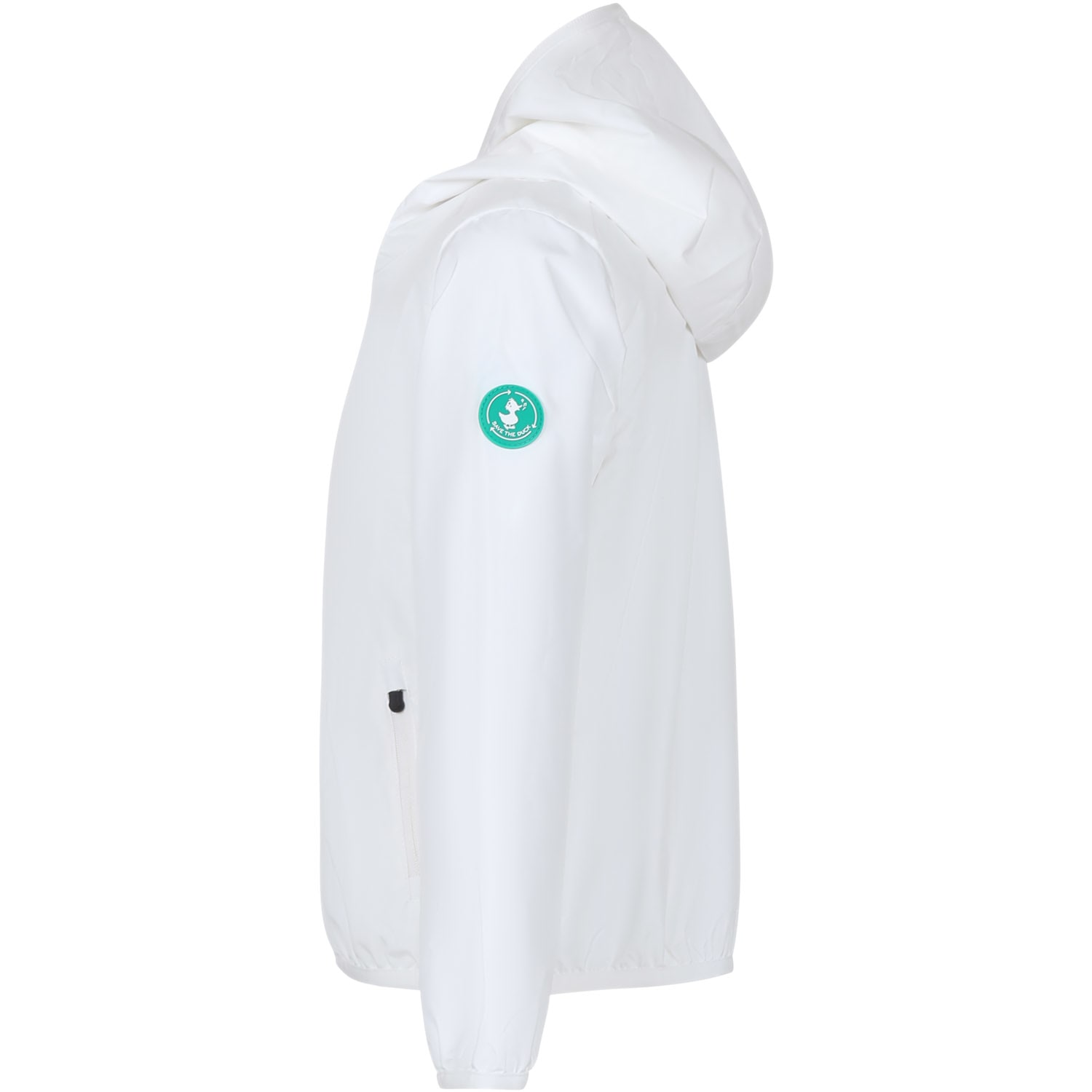 Shop Save The Duck White Windbreaker For Girl With Logo