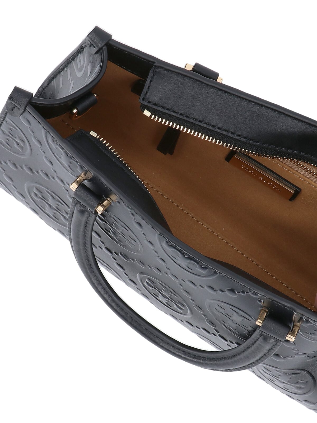 Tory Burch T Monogram Rectangular Tote Bag In Black
