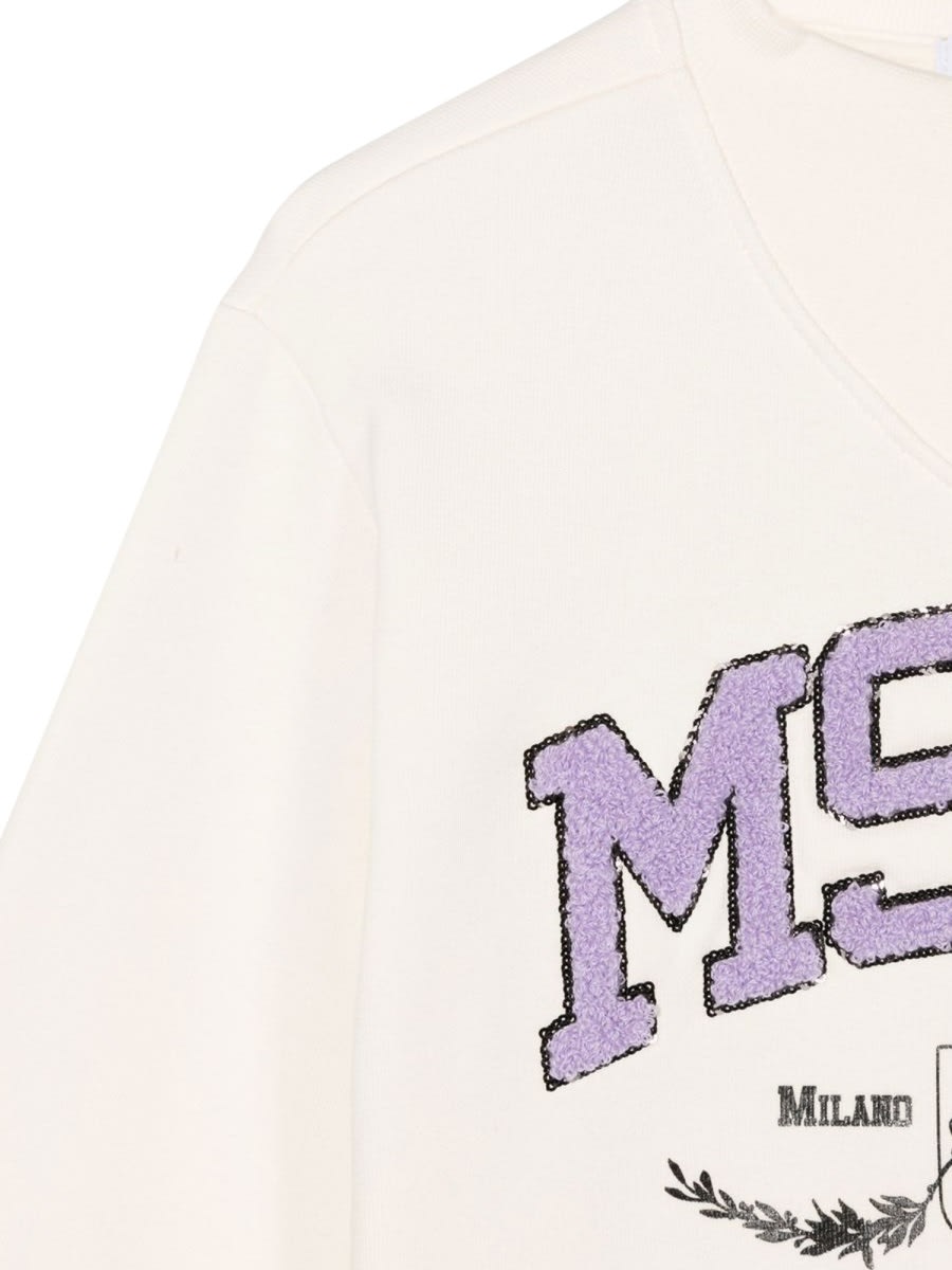 Msgm Crewneck Sweatshirt In Ivory