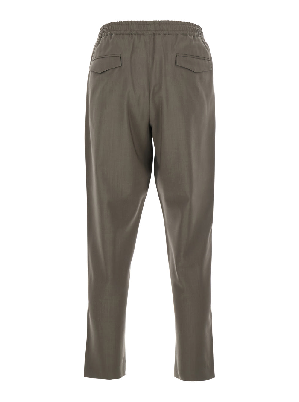 Low Brand Green Pants With Elastic Waist And Patch Pockets On The Back In Green