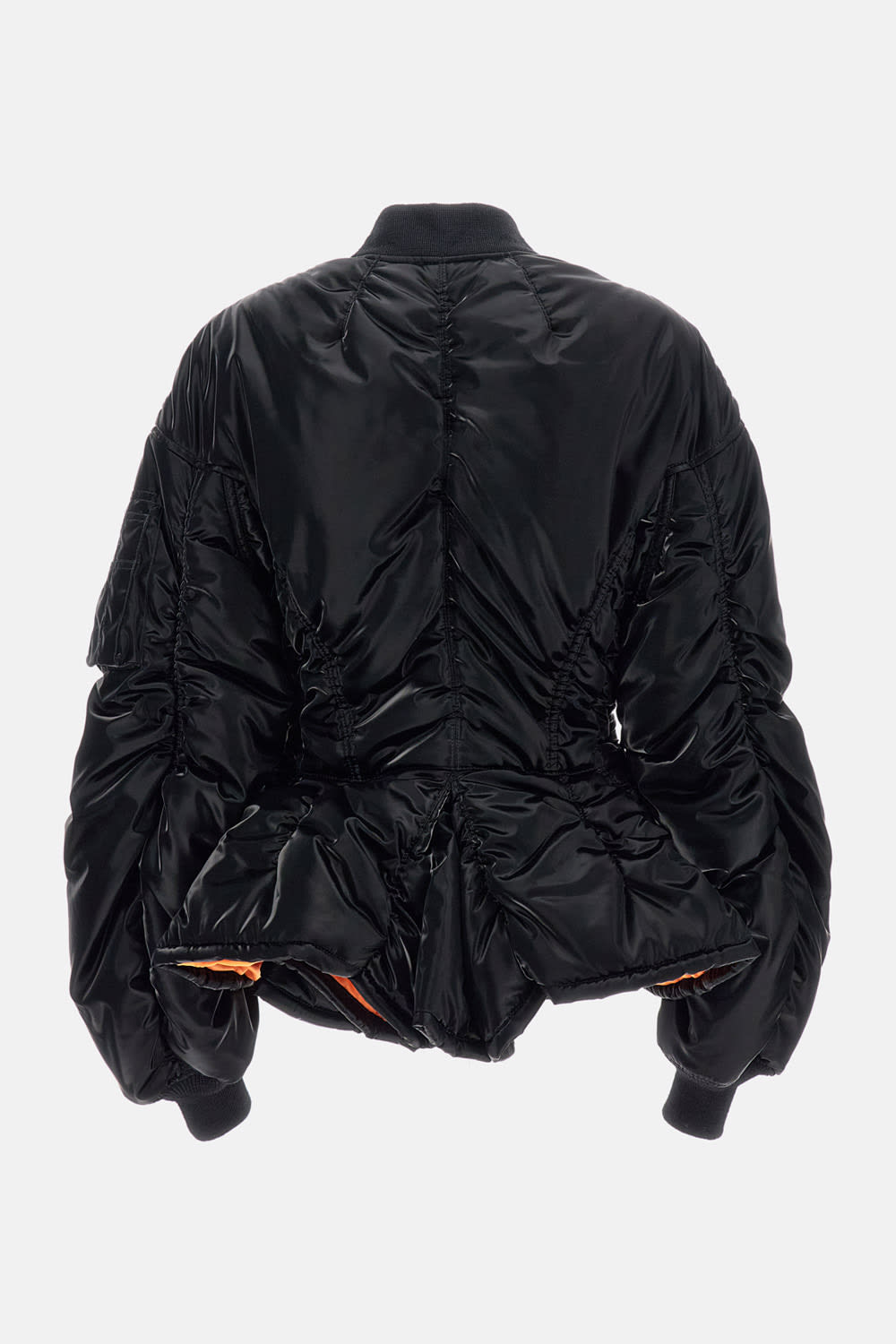 Junya Watanabe High-shine Bomber Jacket Front Pockets In Black