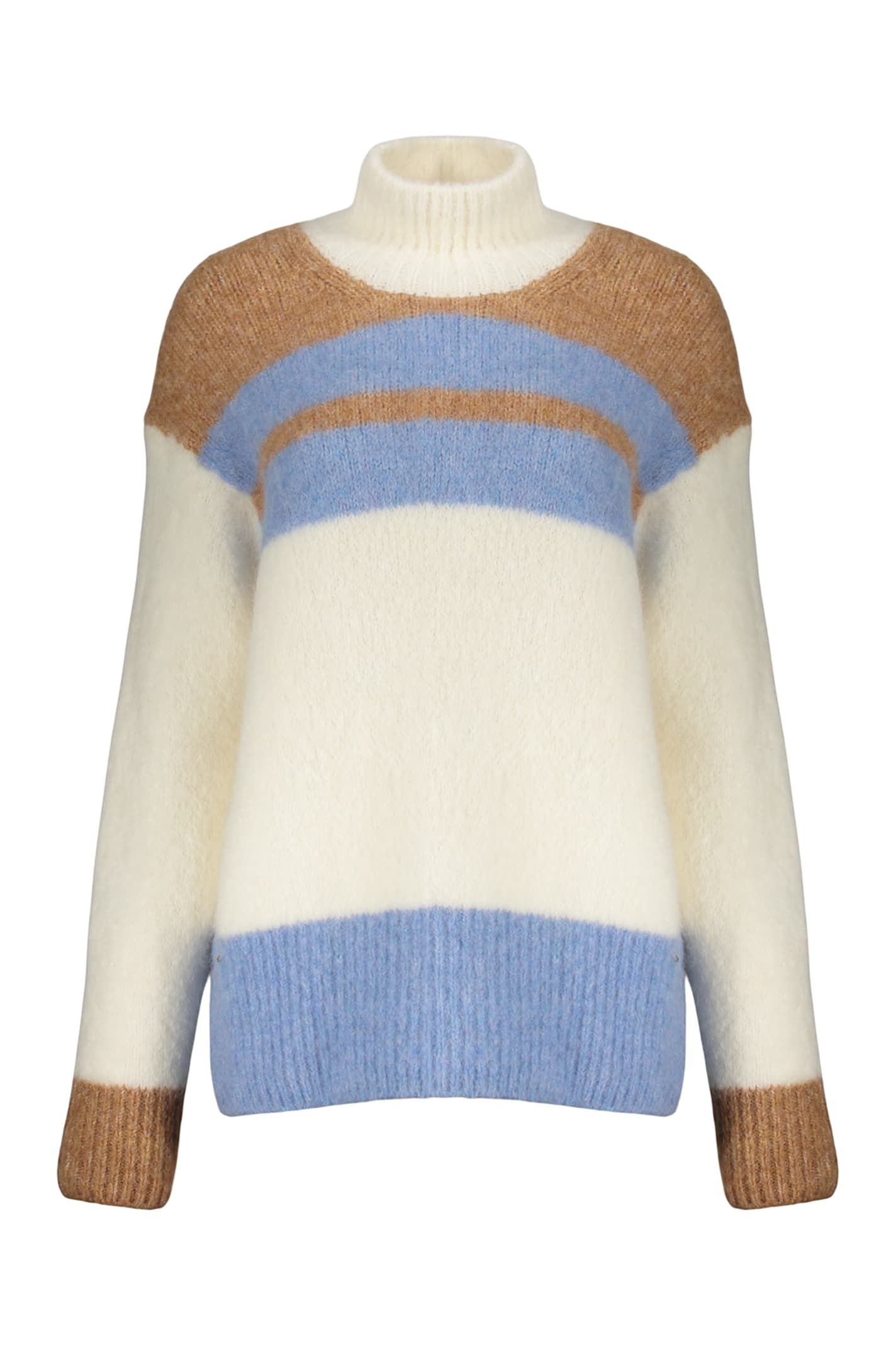 Herno Cozy Winter Sweater With A High Collar In Neutral