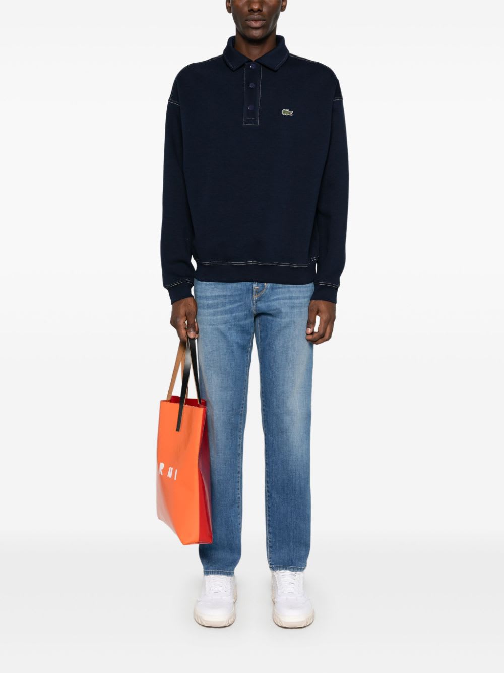 Shop Lacoste Sweatshirt In Blue