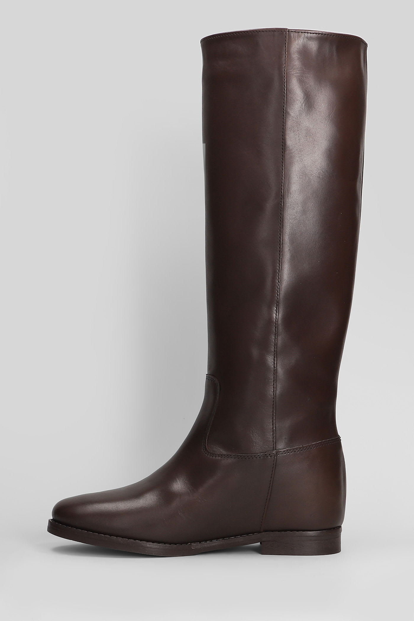 Julie Dee In Dark Brown Leather In Brown