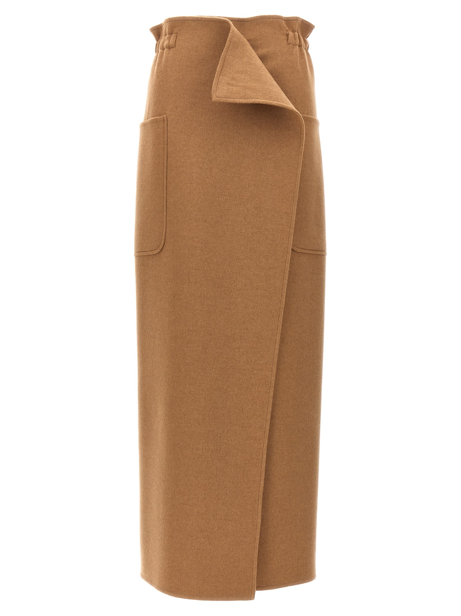 Max Mara Carbone Long Skirt In Brown