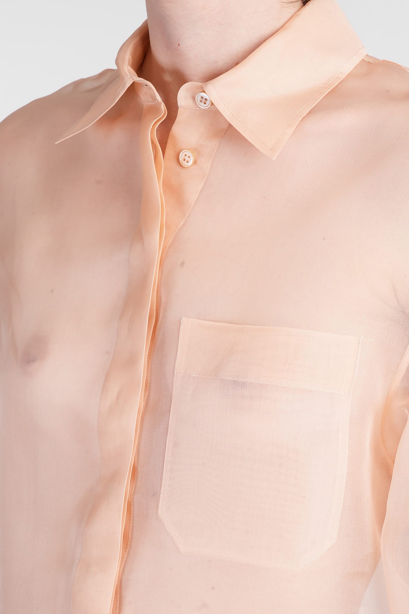 Del Core Shirt In Rose-pink Silk