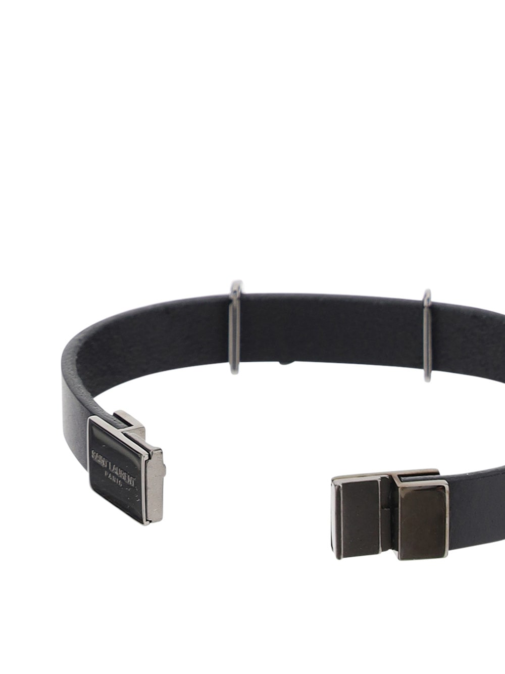 Saint Laurent Opyum Logo Plaque Bracelet In Nero