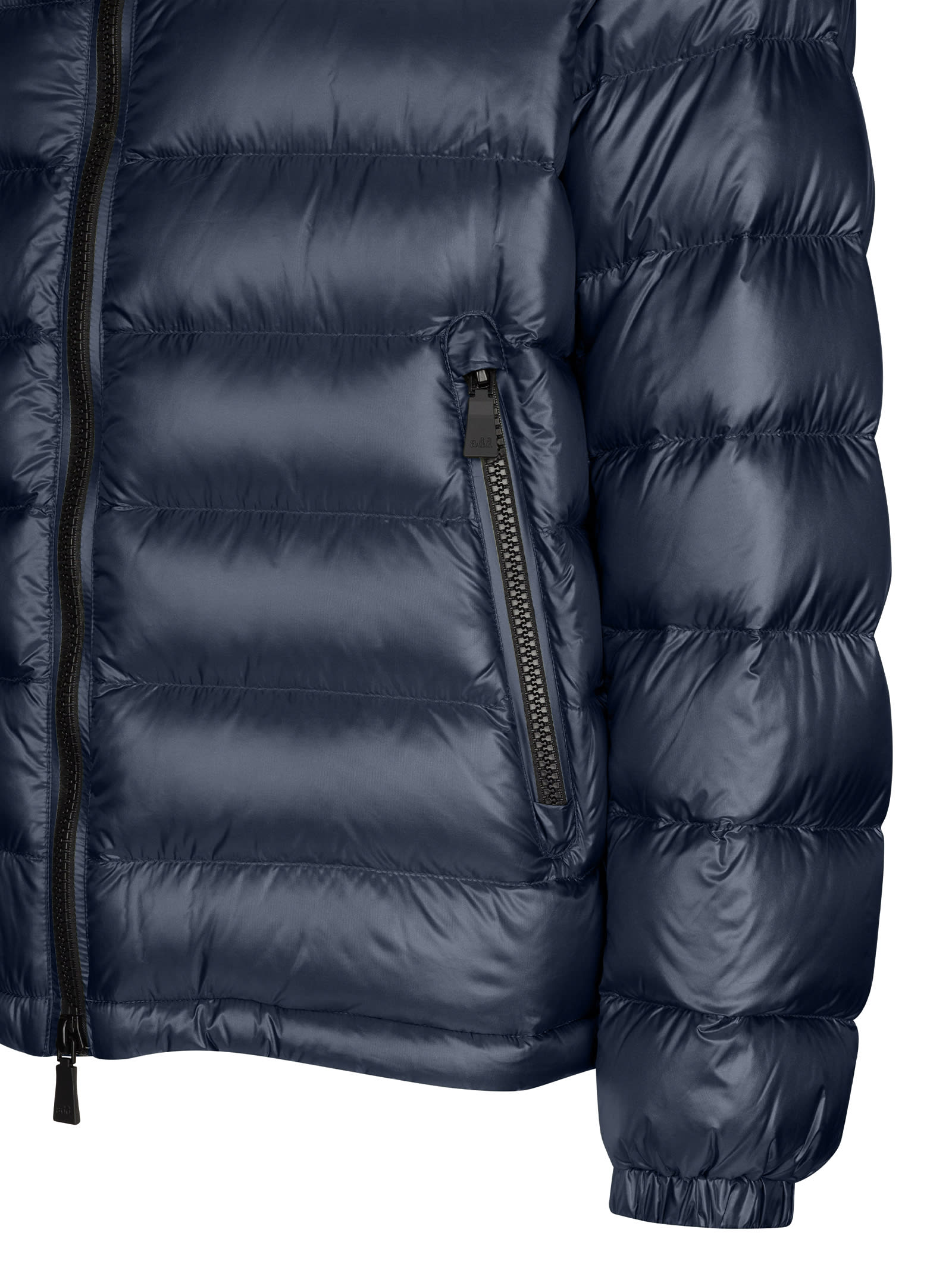 Shop Add Mens Blue Quilted Down Jacket With Hood In Pacific Blue