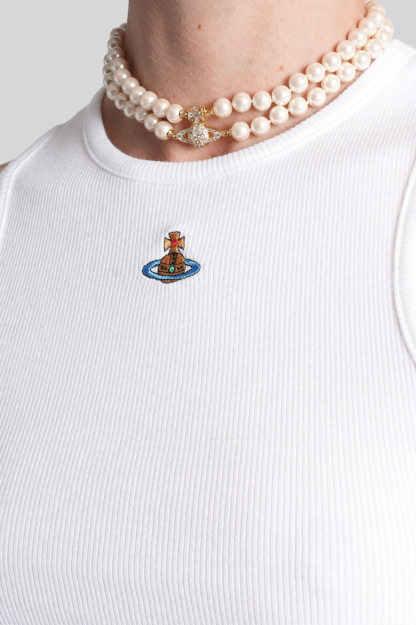 Vivienne Westwood Tank Top In White Cotton In White