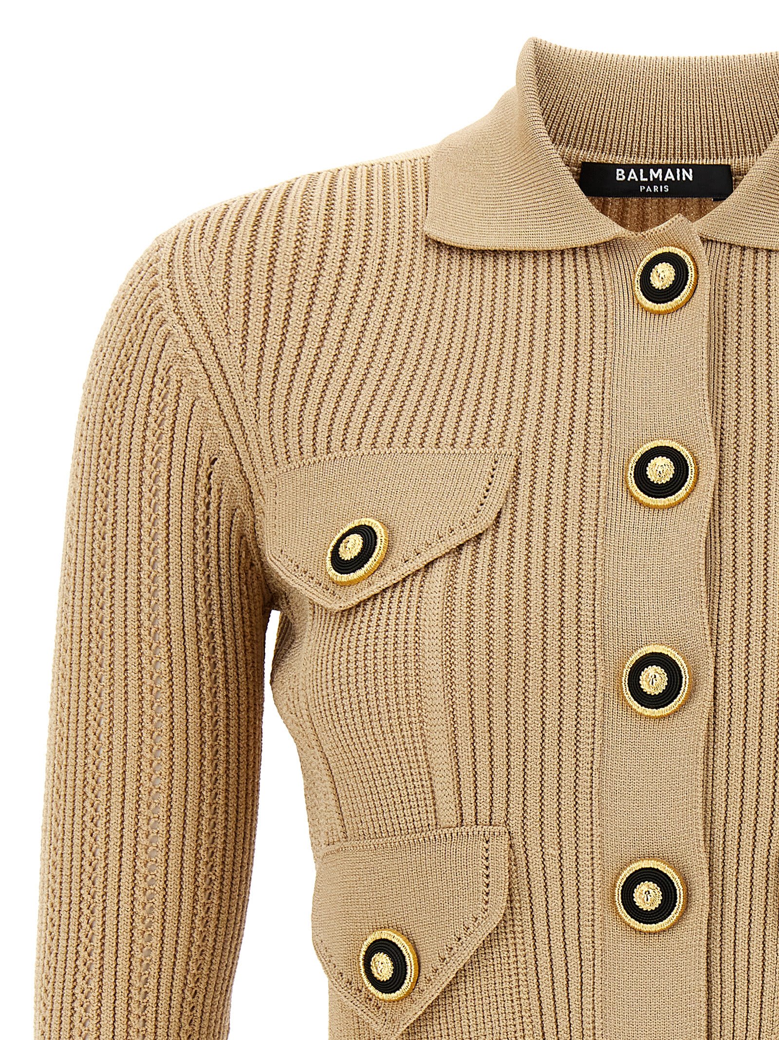 BALMAIN RIBBED CARDIGAN