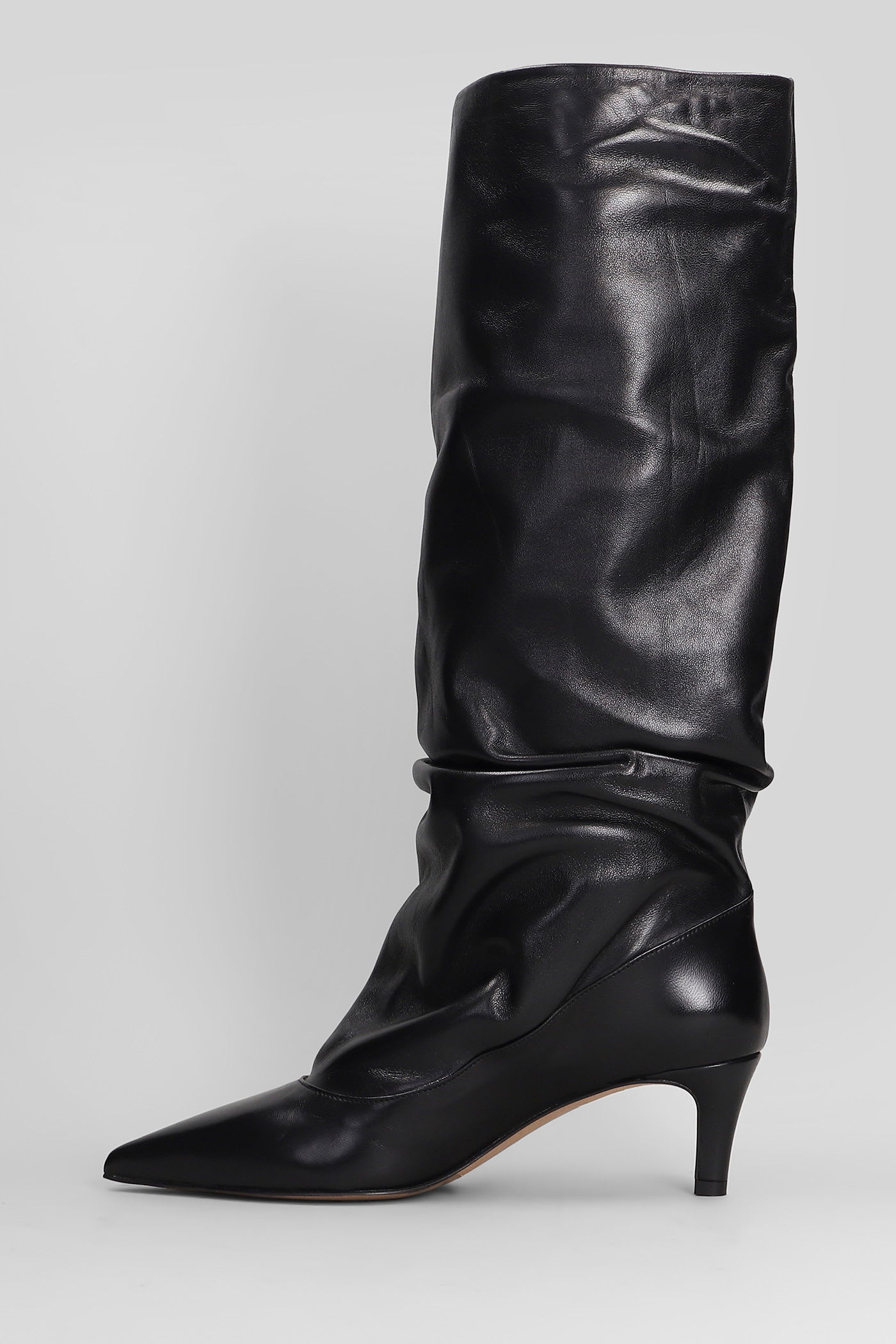 The Seller Pointed-toe Leather Boots In Black