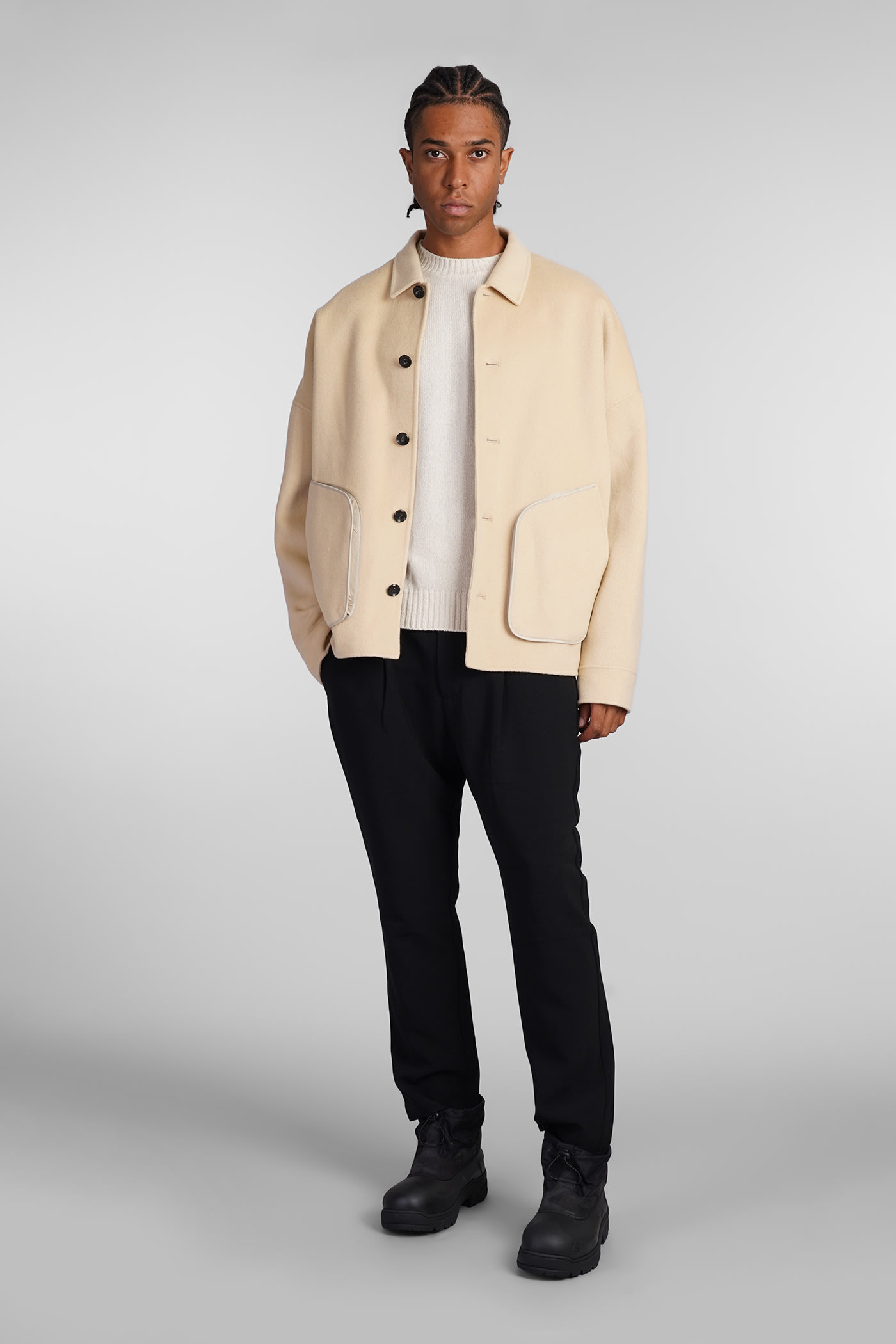 Shop Attachment Casual Jacket In Beige Wool