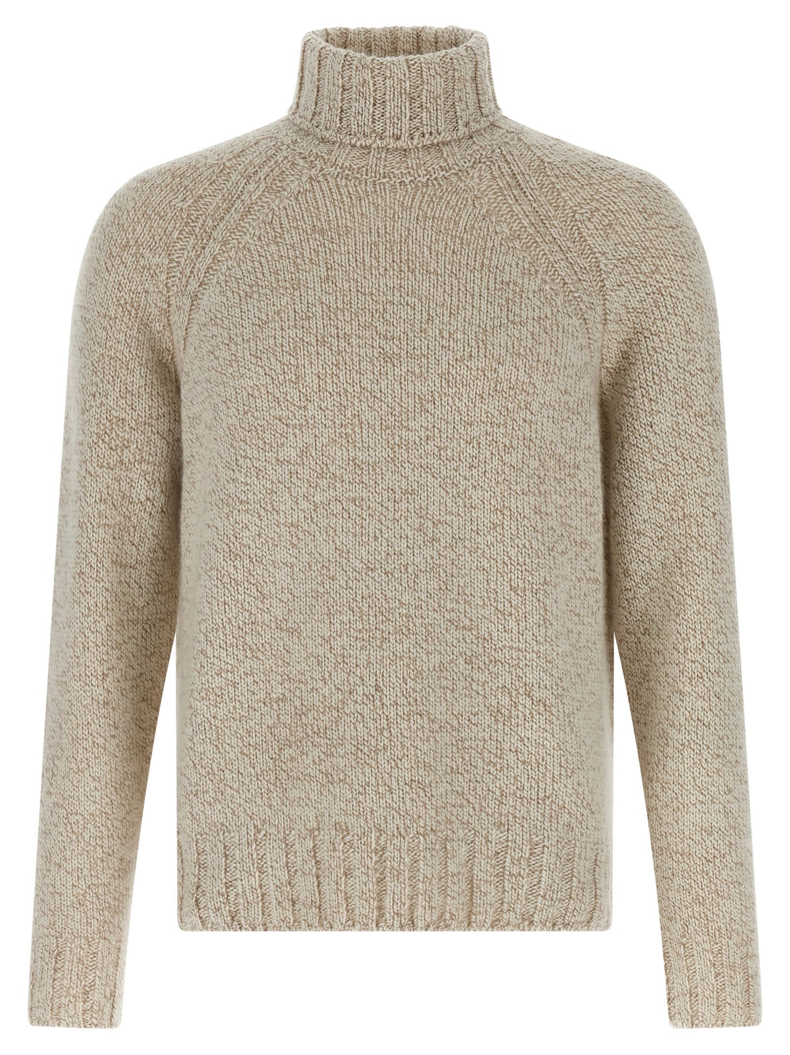 Zegna Cashmere Turtleneck Sweater Sweaters And Cardigans Beige In Neutral