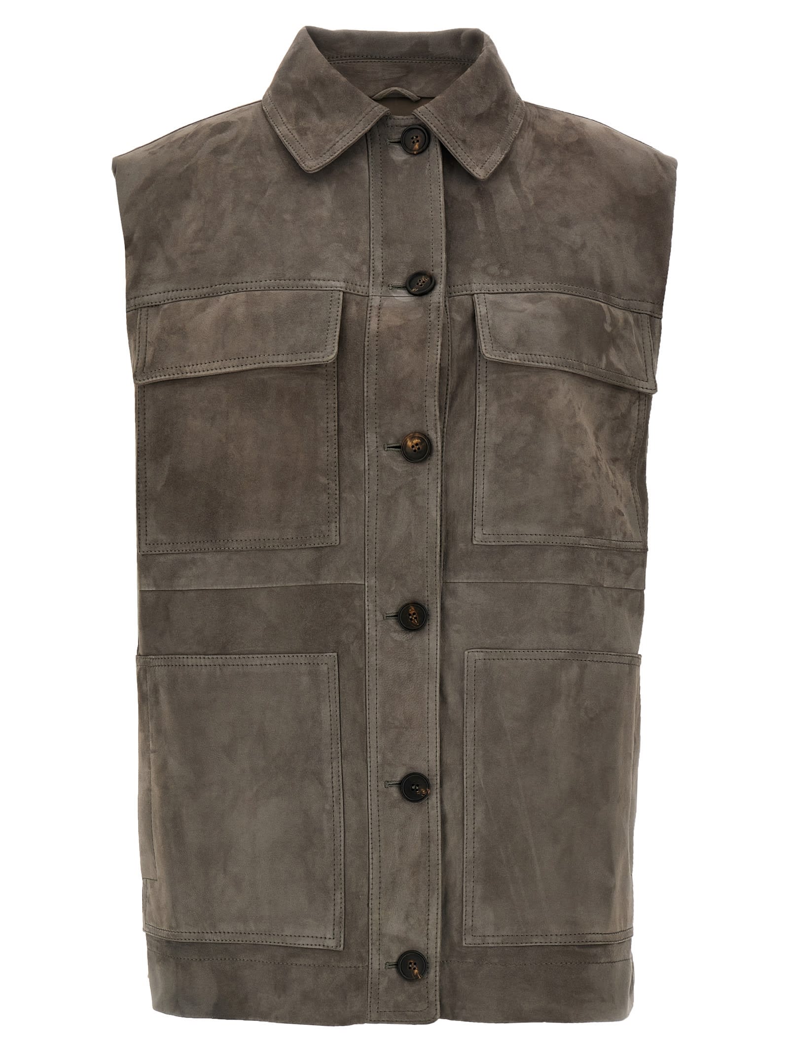 BRUNELLO CUCINELLI COUTURE SUEDE VEST