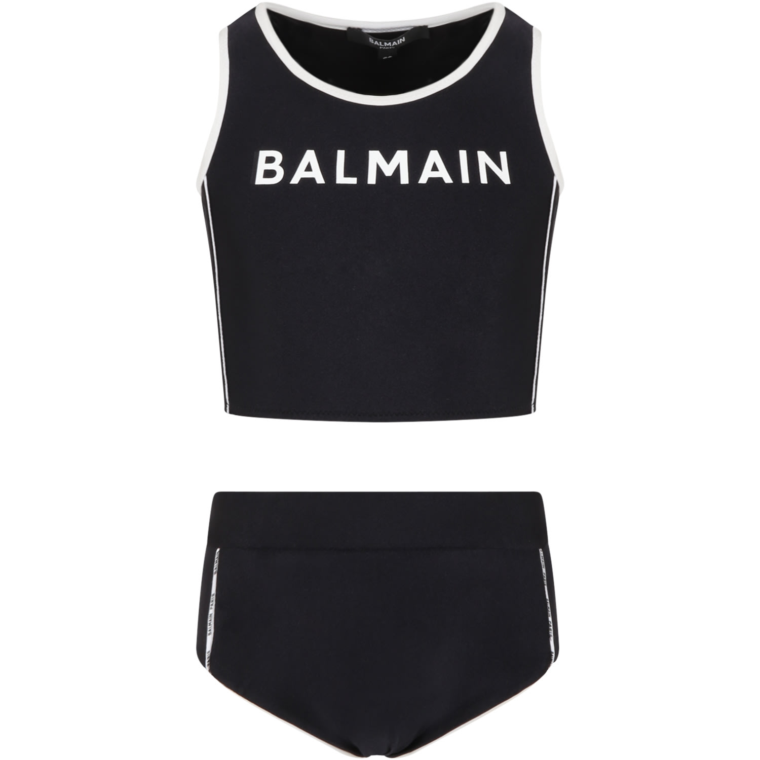 Balmain Black Bikini For Girl With Logo