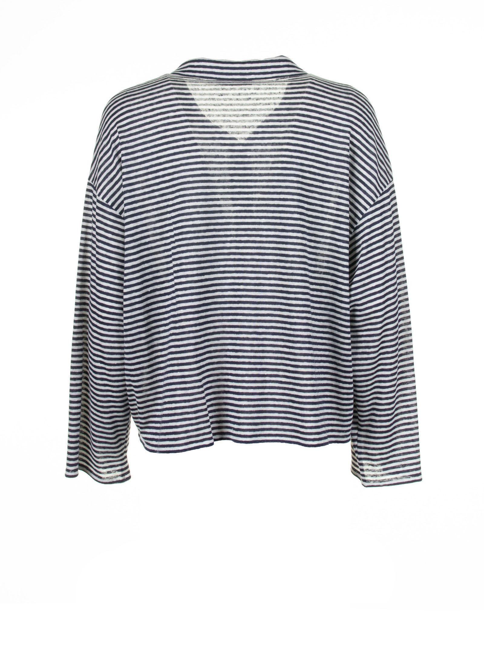 Shop Via Masini 80 Blue And White Striped Shirt In Bianco/blu