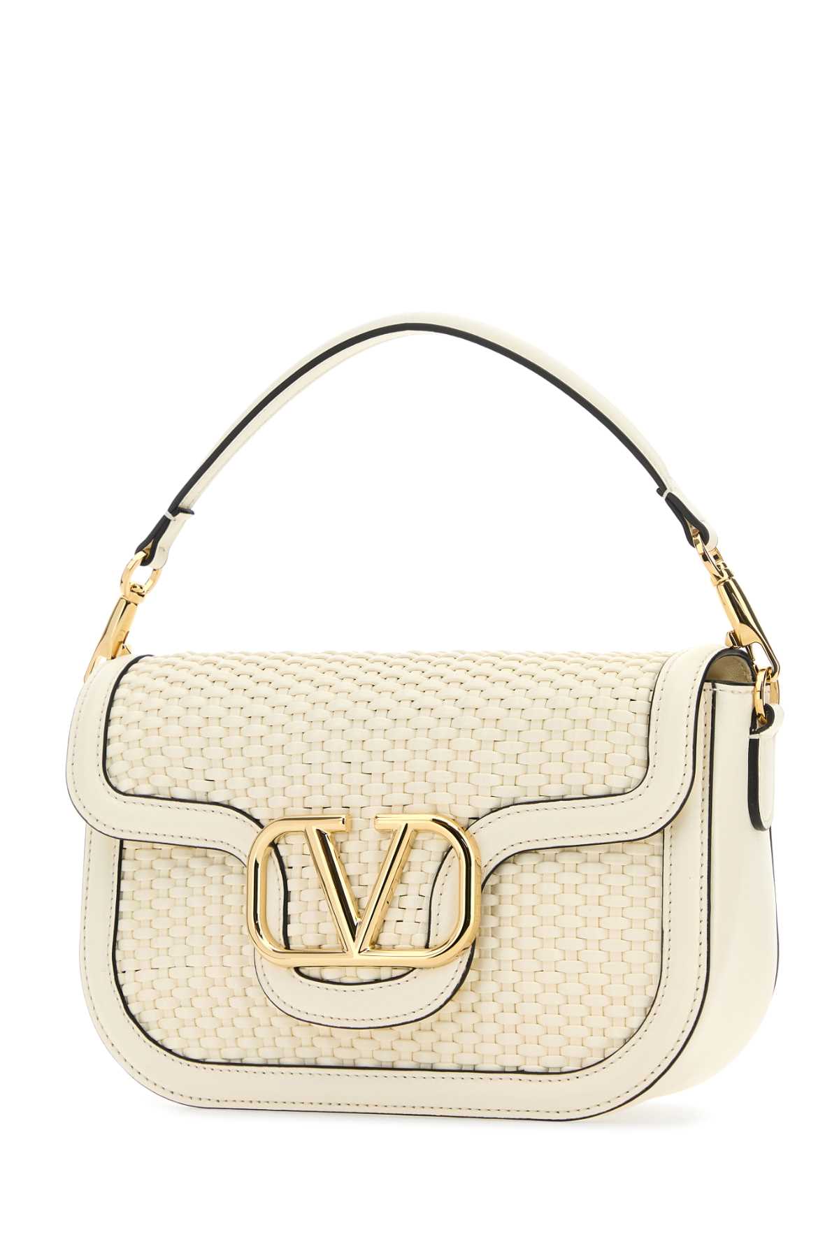Valentino Women's Ivory Leather Alltime Shoulder Bag In Ivory