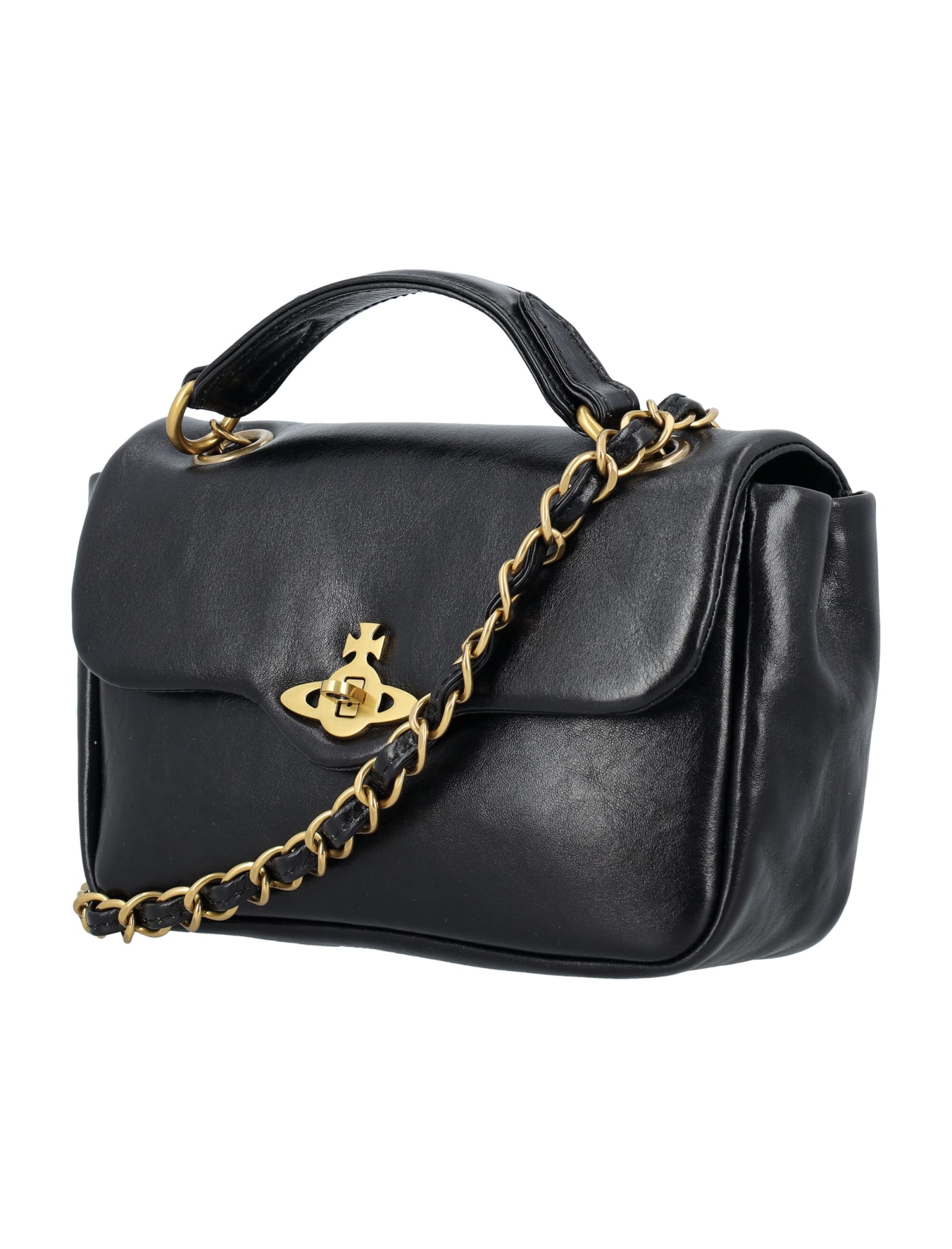 Shop Vivienne Westwood Anita Chain Shoulder Bag In Black