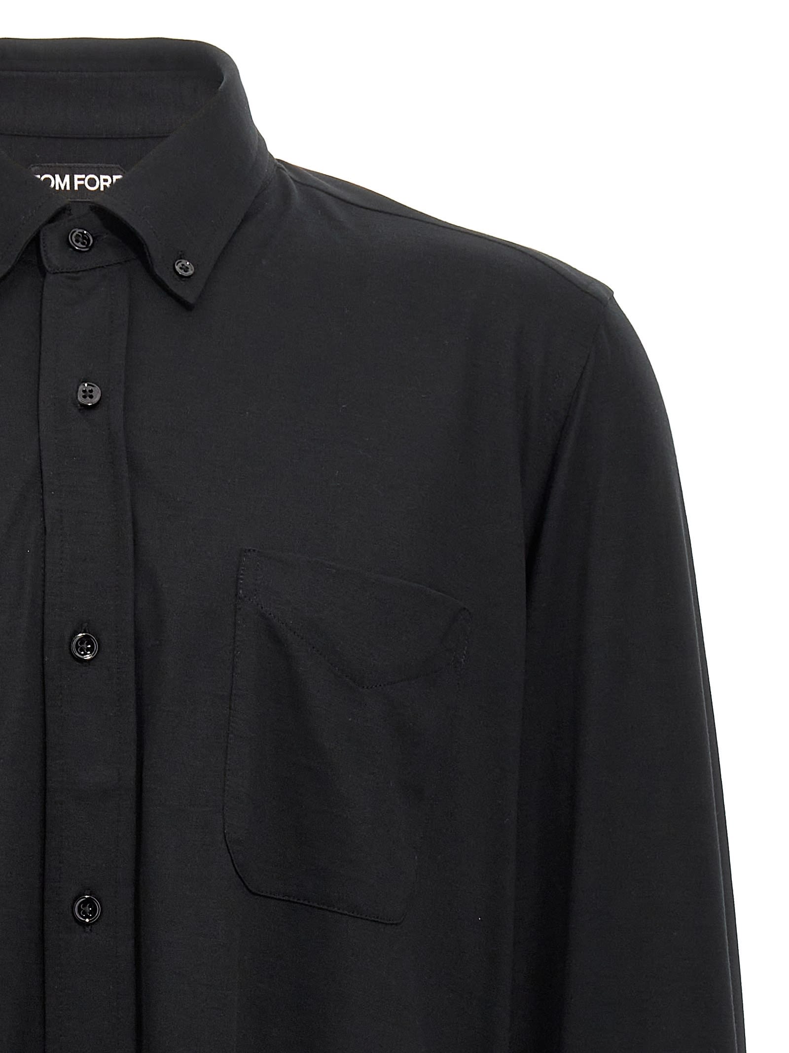 Shop Tom Ford Cotton Silk Shirt In Black