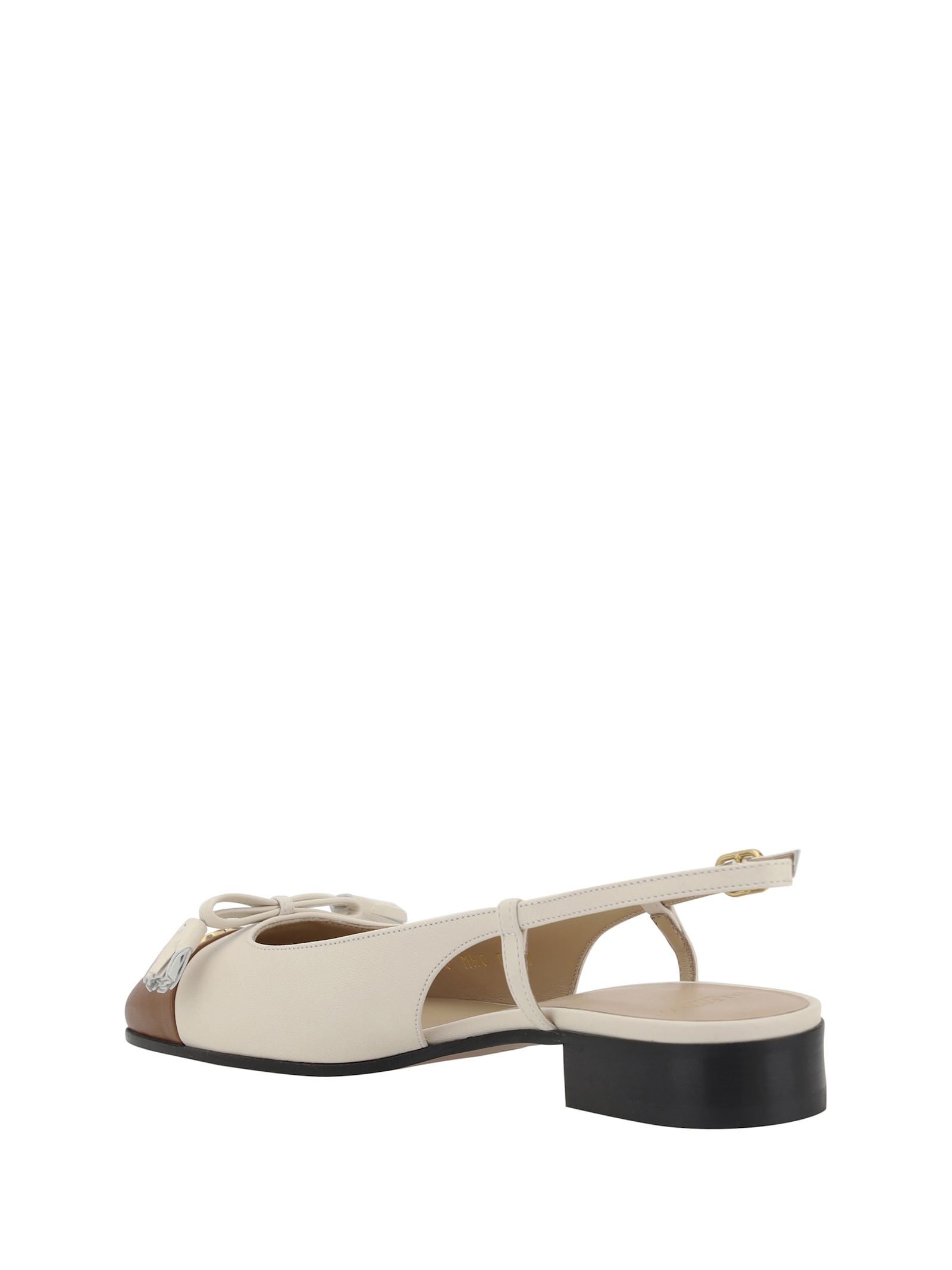 Valentino Garavani 'valet Du Roi' White Ballet Flats With Vlogo Plaque On The Front And Adjustable L