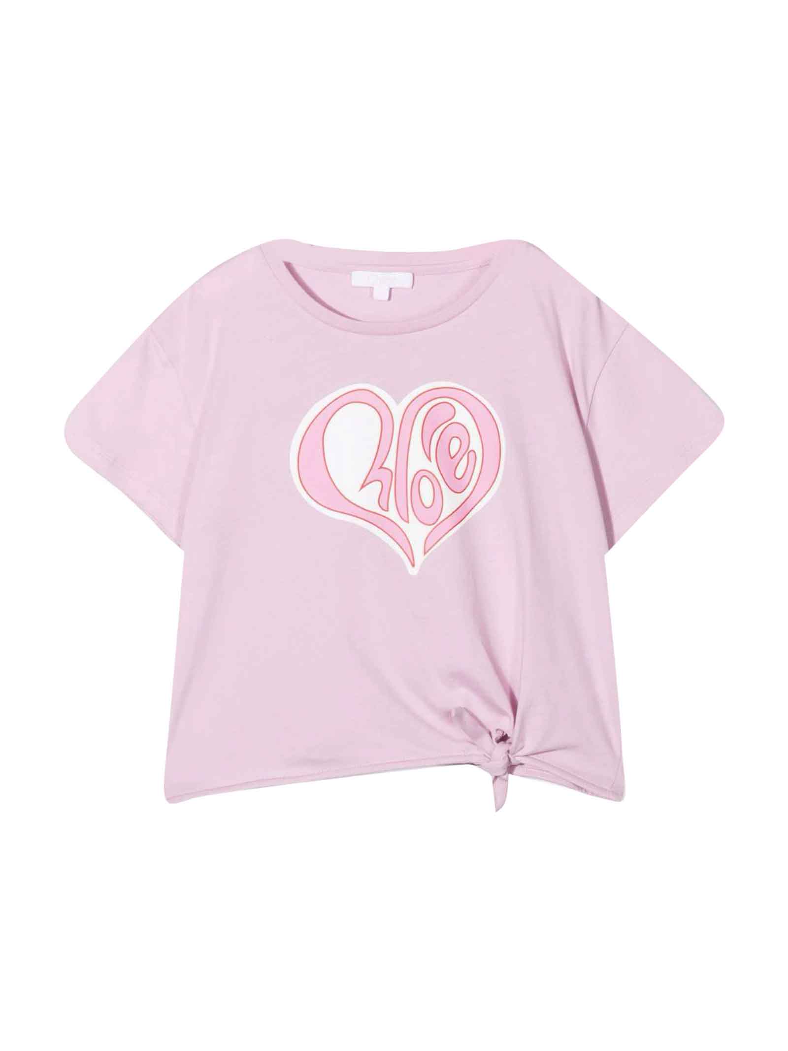 Chloé Brunello Cucinelli Kids Pink T-shirt