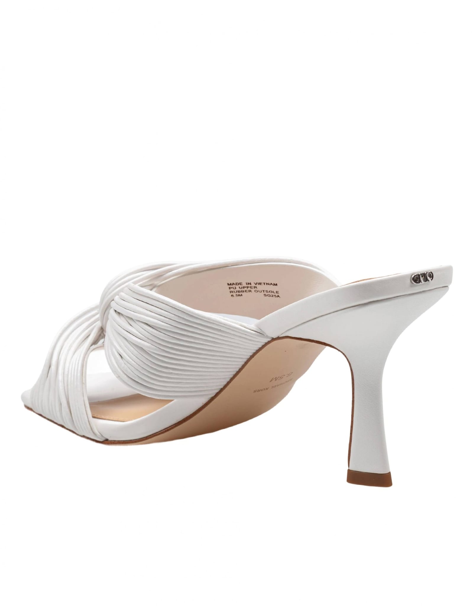 Michael Kors Alessia Mule In White Leather In Optic White