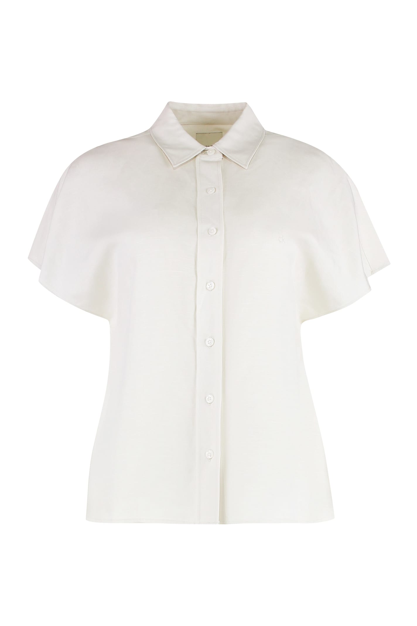 Shop Calvin Klein Short Sleeve Shirt In Beige