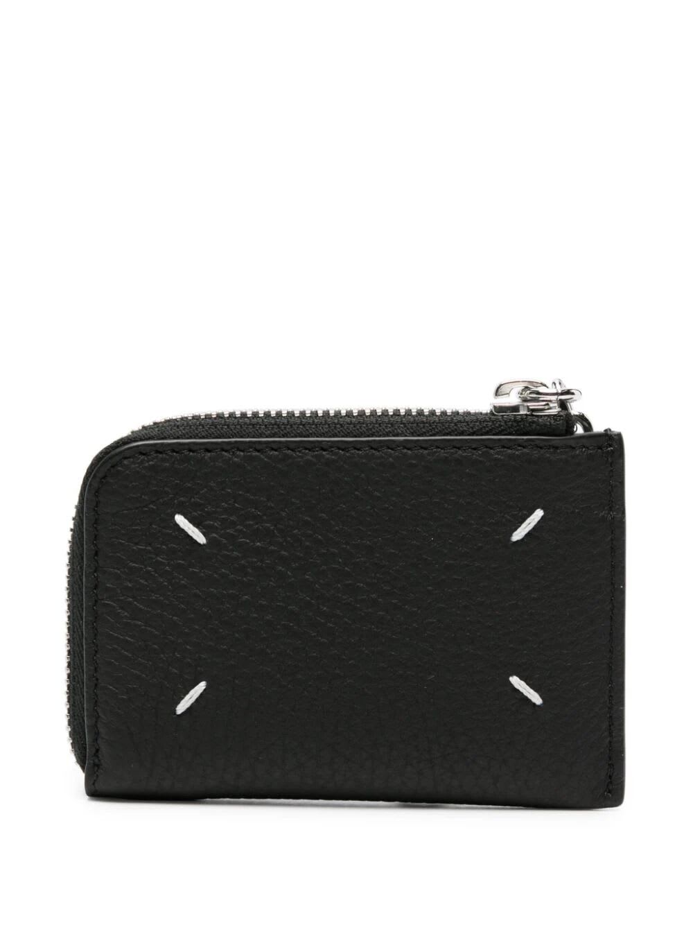 Shop Maison Margiela Wallet Zip Around With Keyring In Black