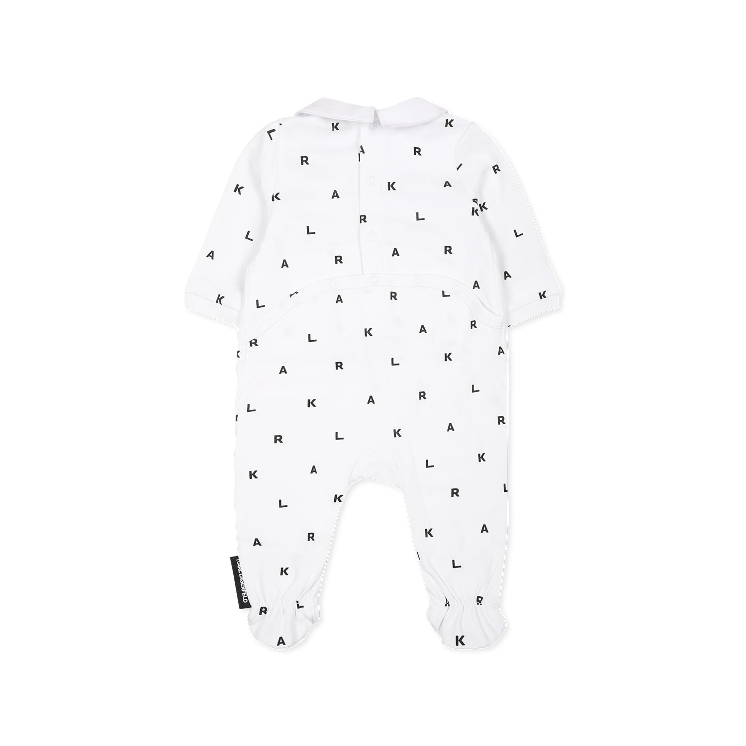 Karl Lagerfeld White Babygrow Suit For Babykids With Logo In White
