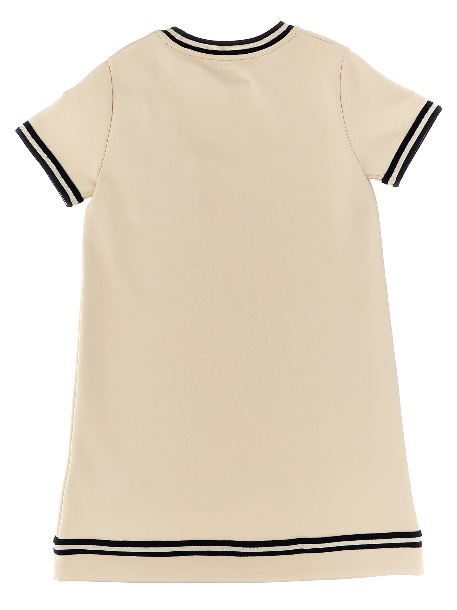 Shop Moncler Jersey Dress In White