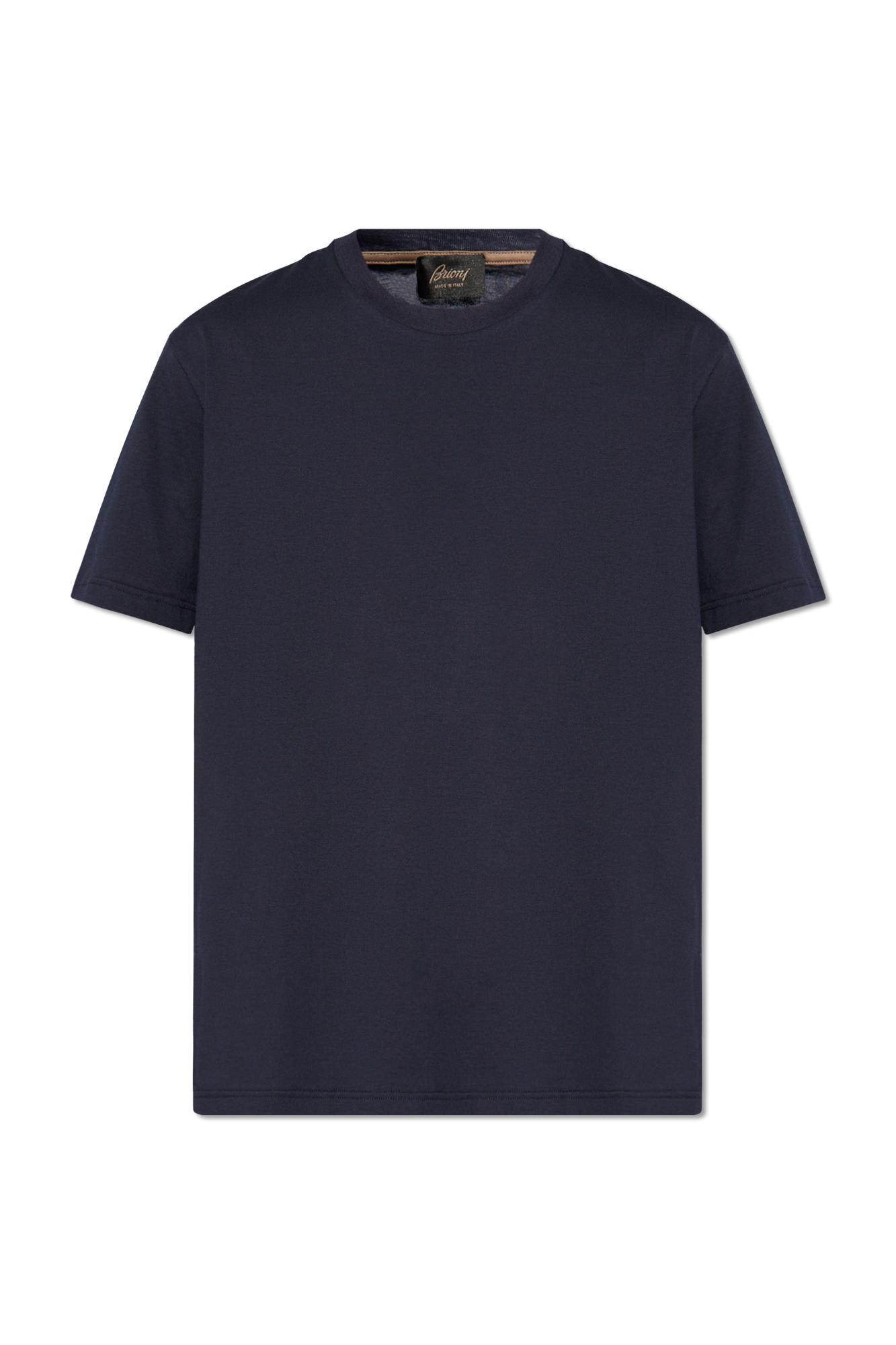 Shop Brioni Cotton T-shirt In Navy