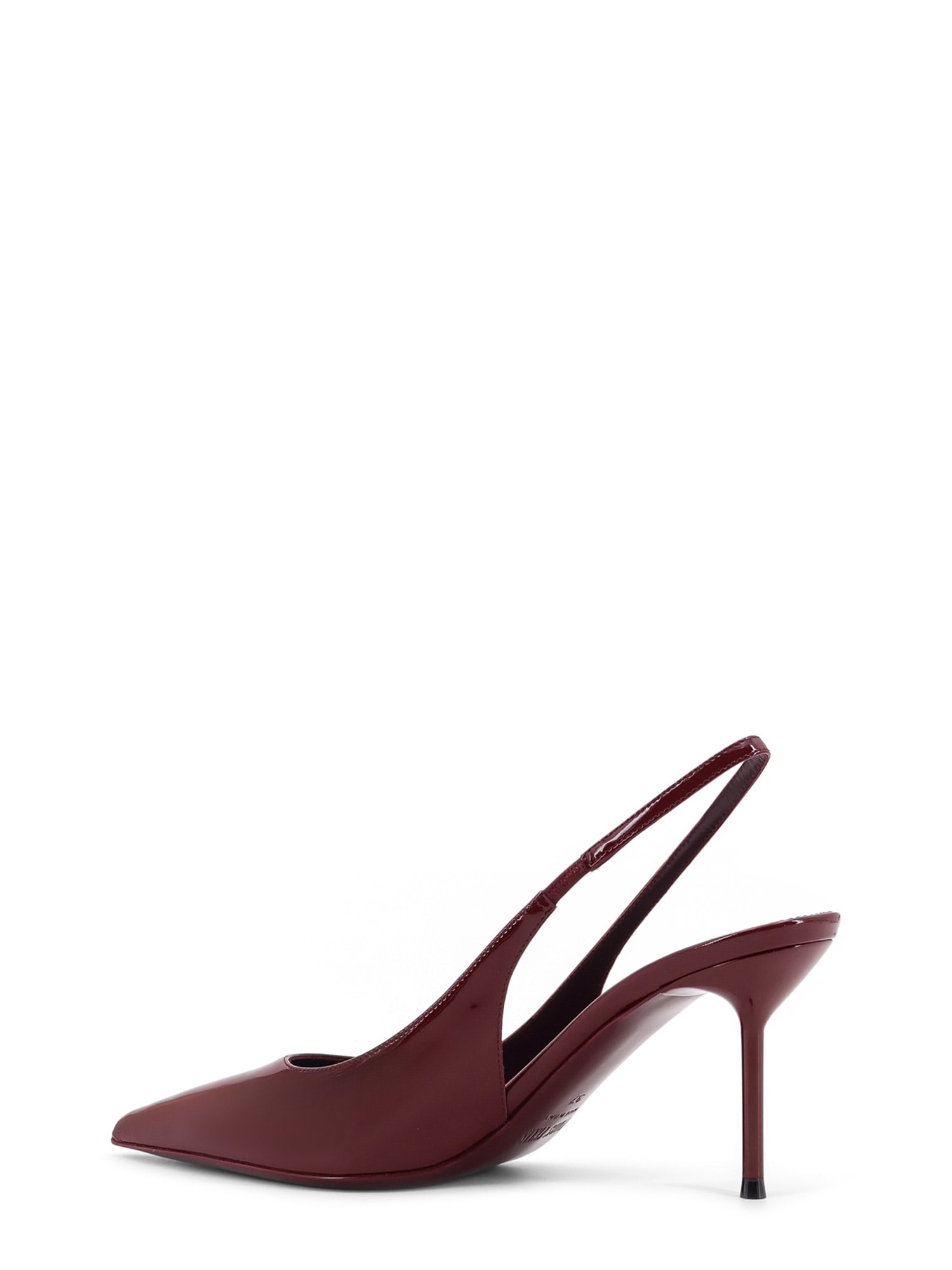 Paris Texas Pointed Toe Patent Slingback Heels With 70 Mm Stiletto In Burgundy
