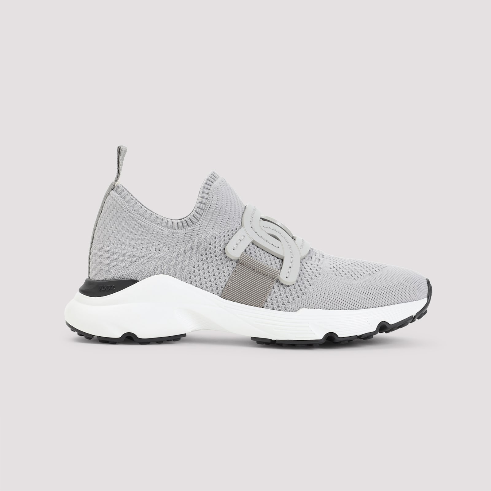 Tod's Grey Knit Sneakers Rubber Sole In Gray