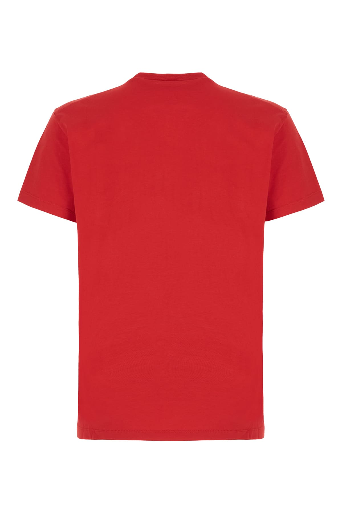 Dsquared2 Red Crewneck T-shirt With Logo Lettering On The Front In Cotton Man In White