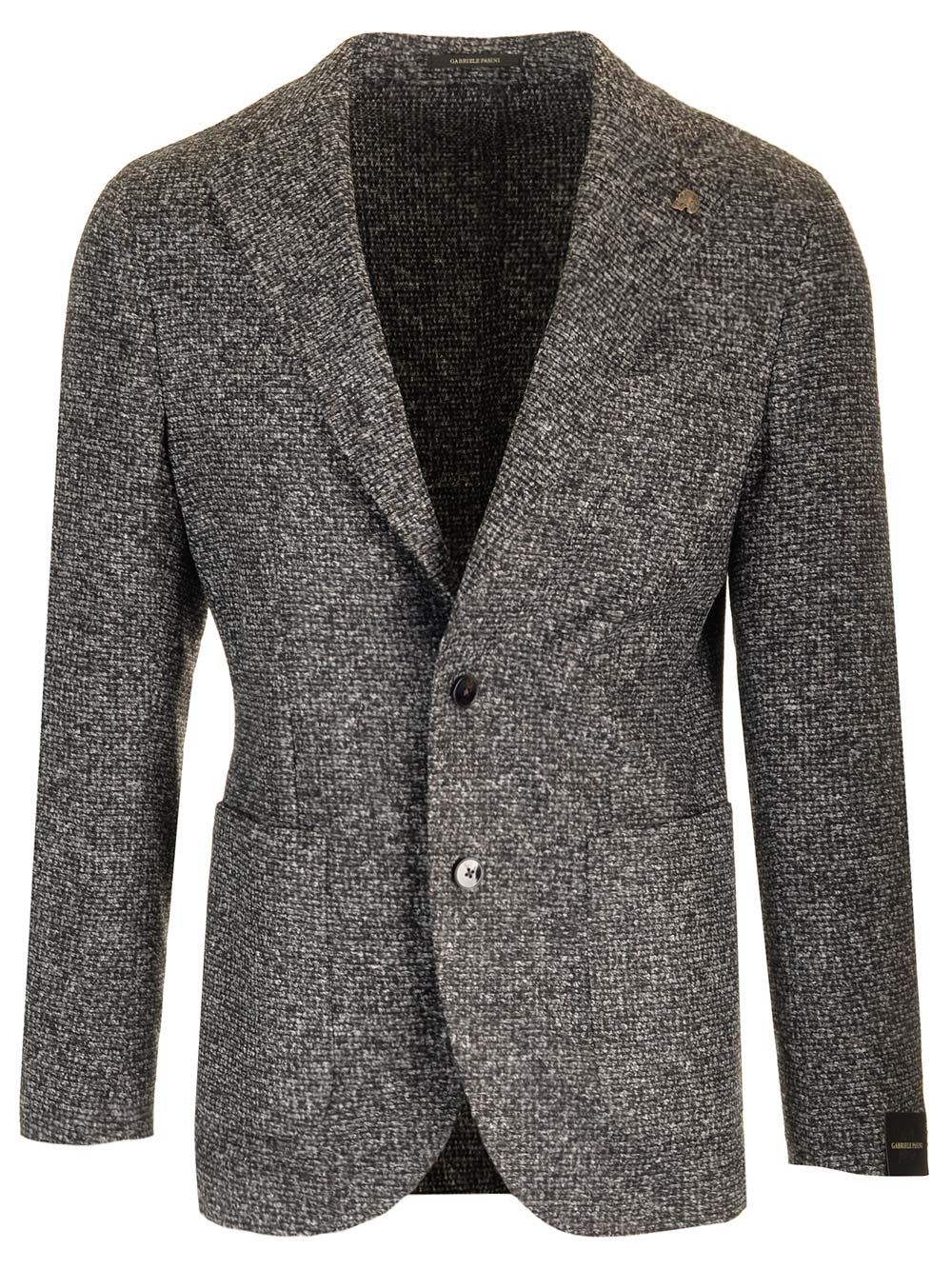 Shop Gabriele Pasini Wool Blend Jacket In Grey