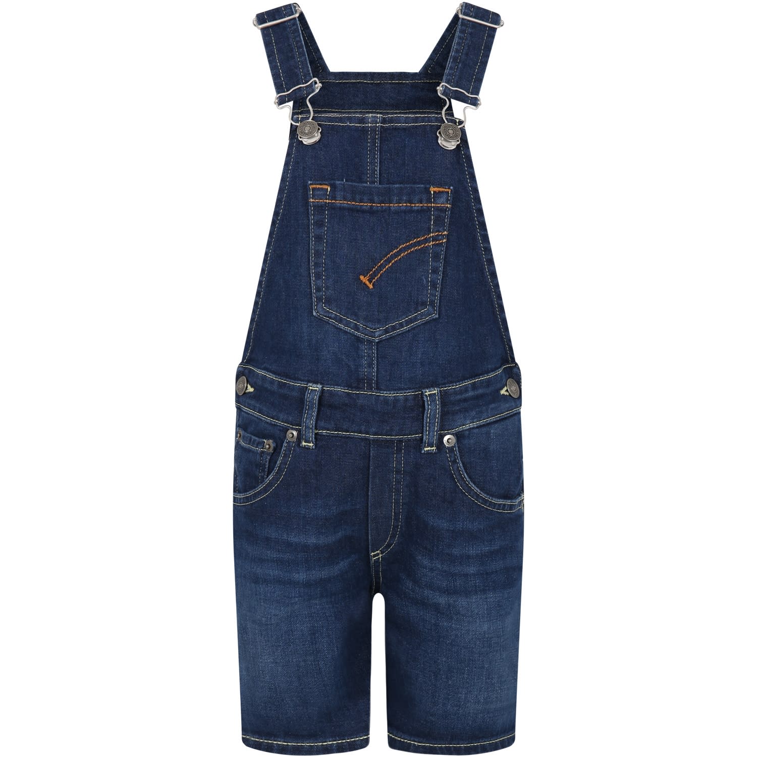 Dondup Kids' Blue Dungarees For Boy With Logo