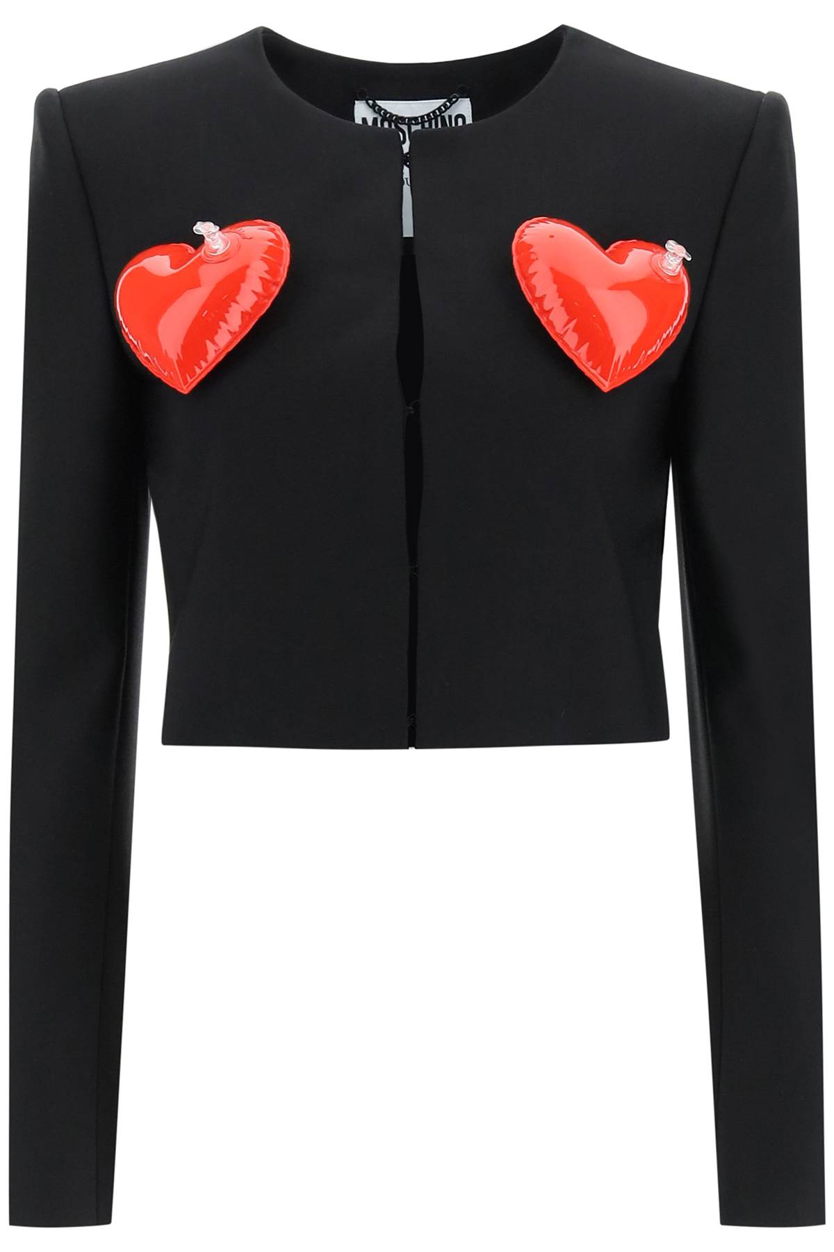 MOSCHINO CROPPED JACKET WITH INFLATABLE HEARTS