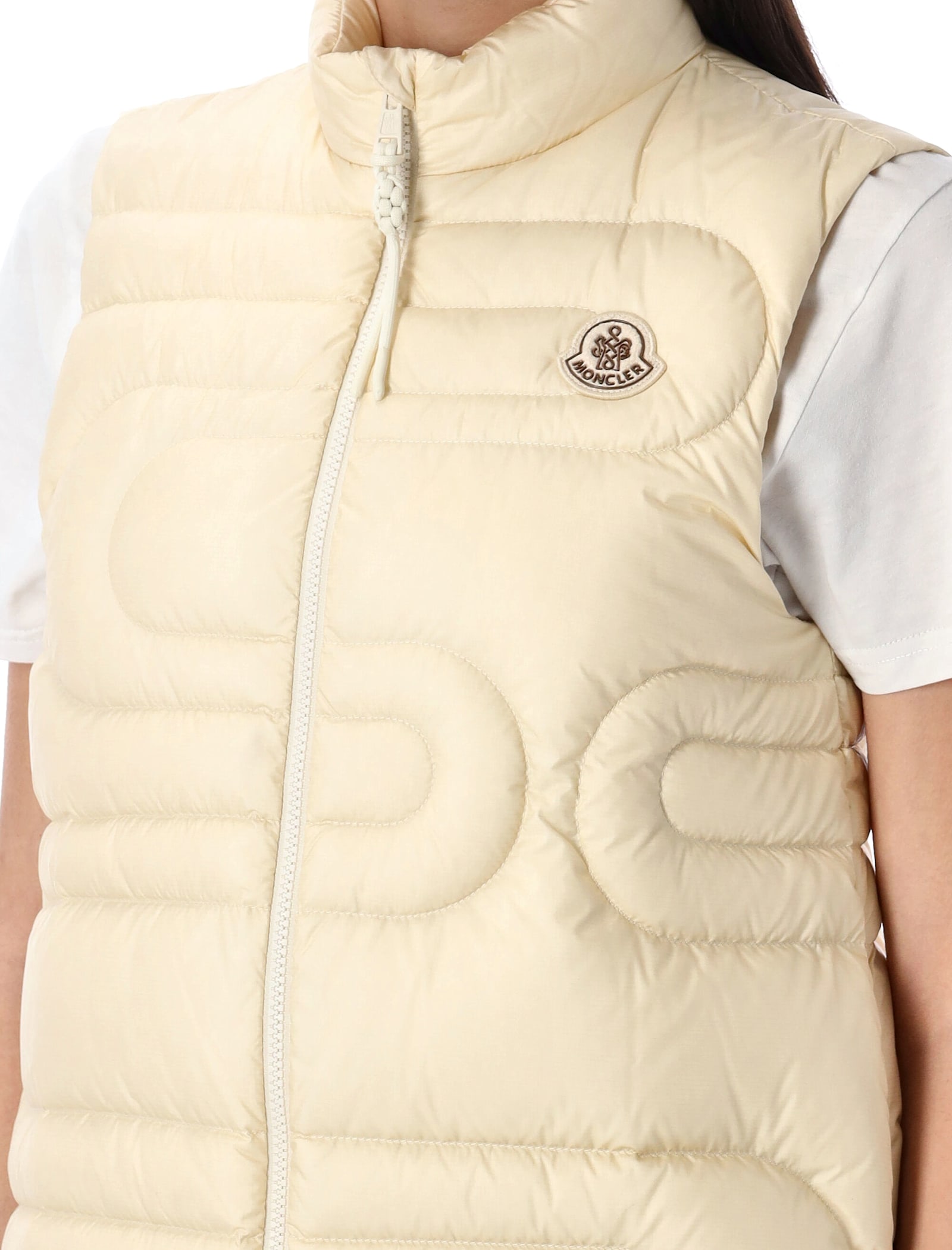 Moncler Xihu Snake-quilted Down Gilet In White