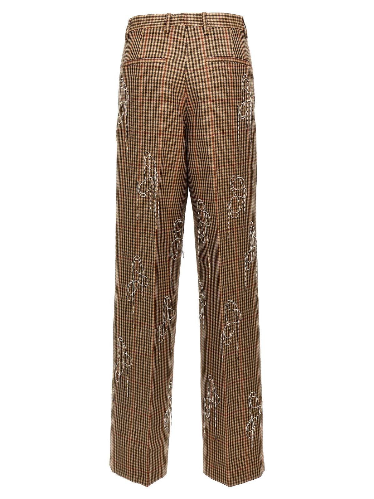 Shop Dries Van Noten Porter Checked Pants In Brown