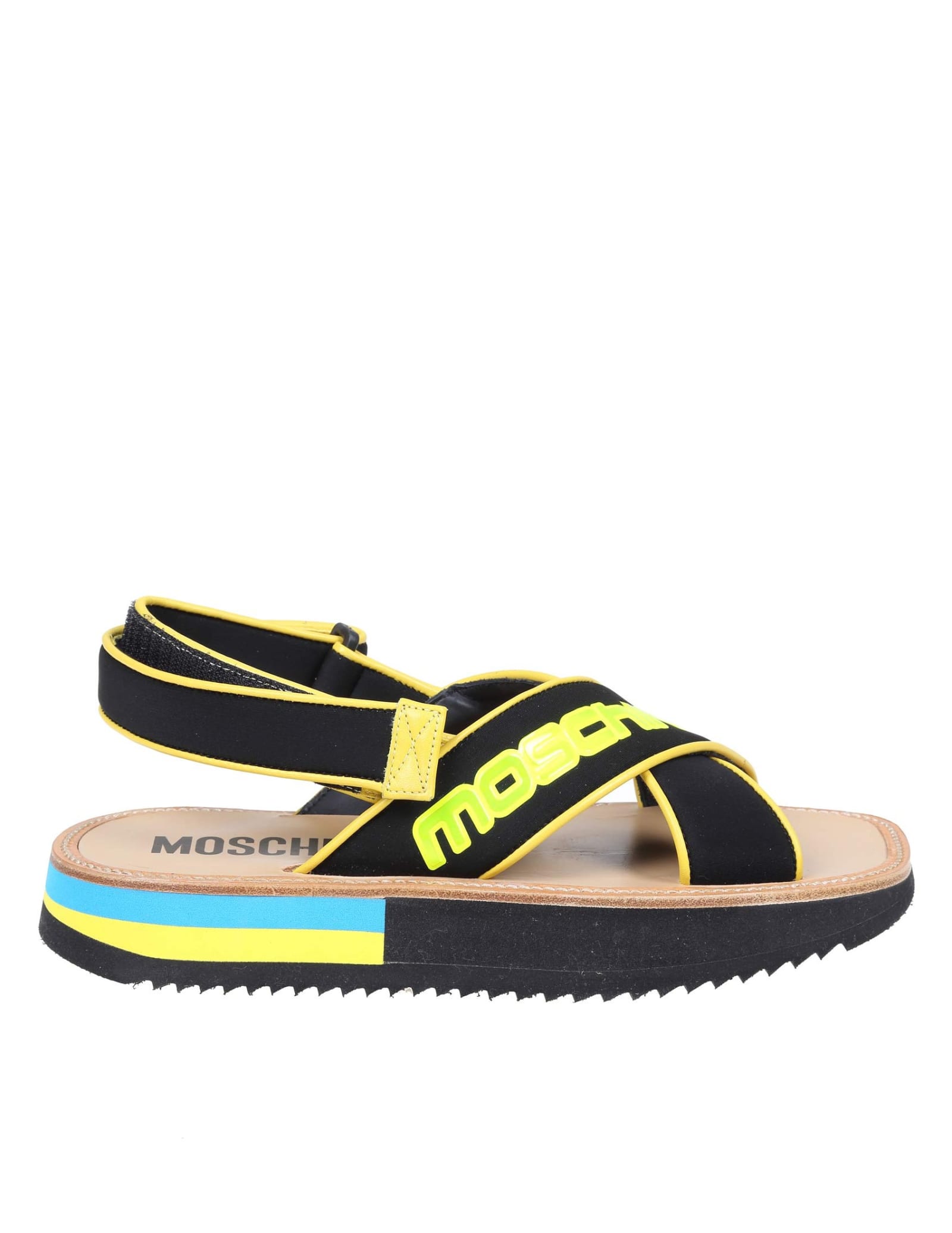 Moschino Sandal With Crossed Bands In Neoprene