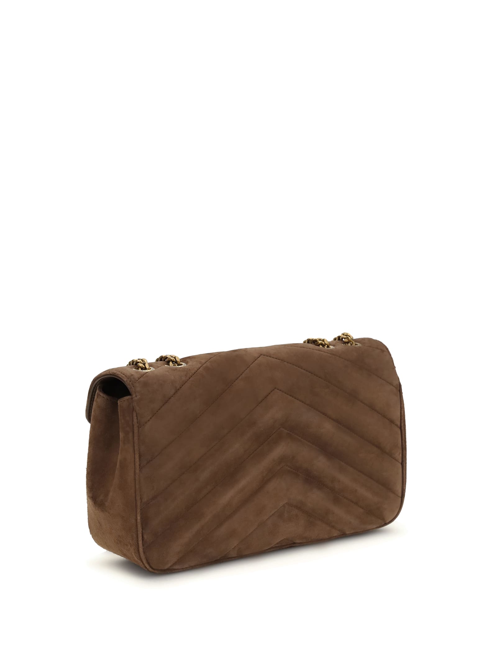 Saint Laurent Medium Loulou Quilted Chain-strap Shoulder Bag In Brown