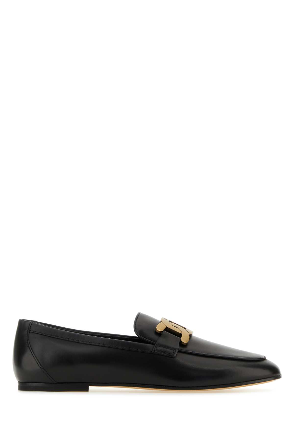 Shop Tod's Black Leather Loafers In B999