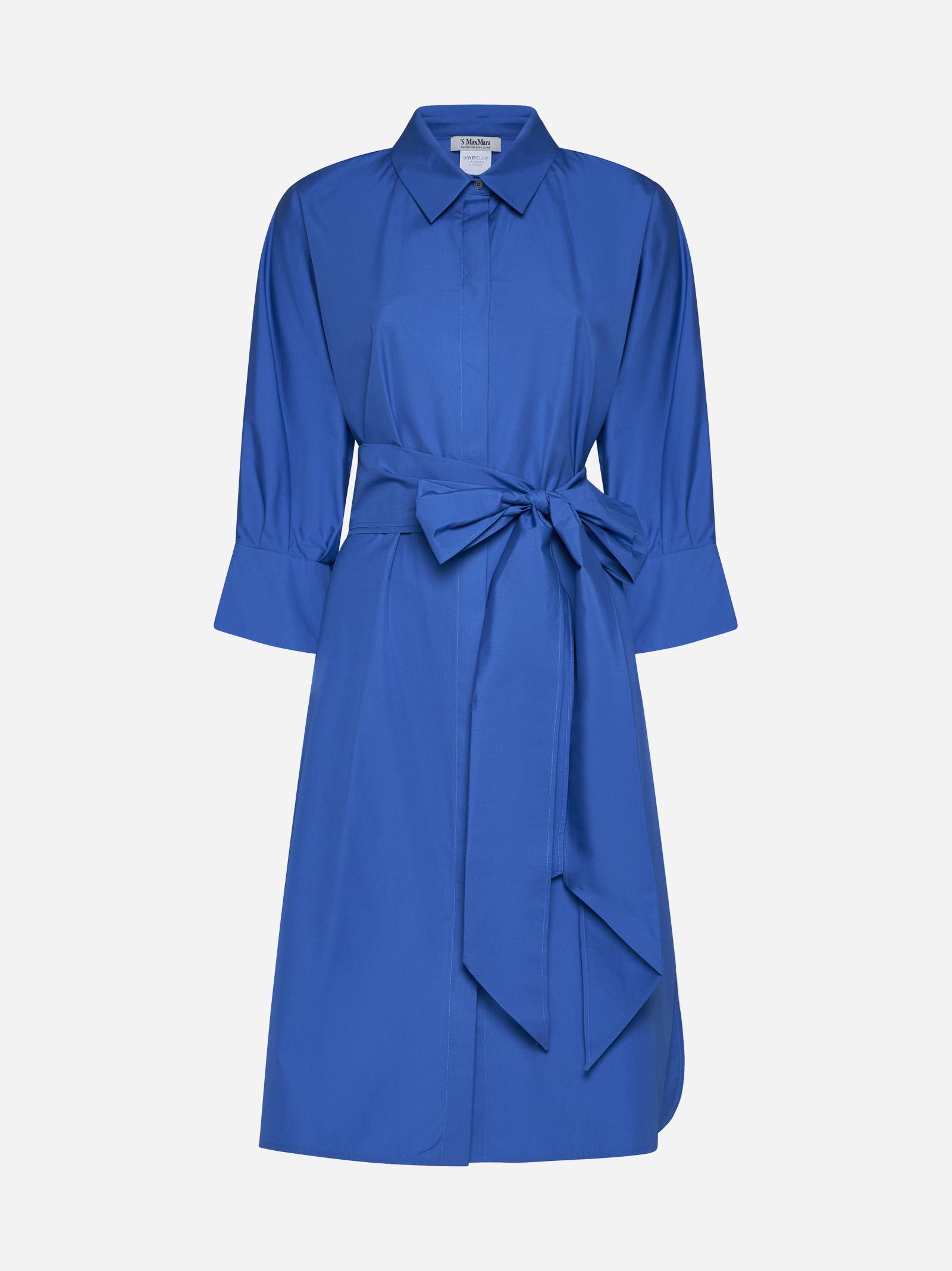 Shop 's Max Mara Tabata Cotton Shirt Dress In Blue