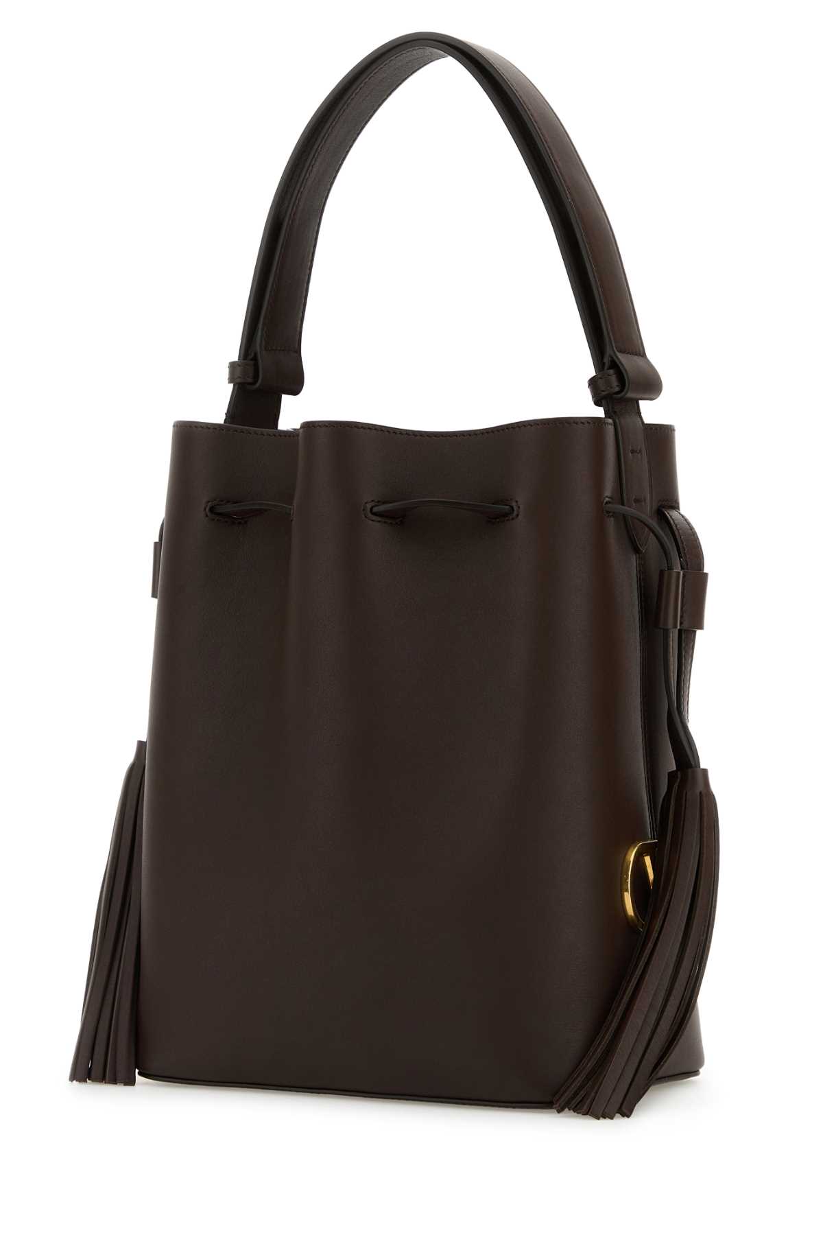 トートバッグ VALENTINO GARAVANI Brown Leather Vlogo Bucket Bag Valentino Garavani VLogo Side Bucket Bag | Brown | FARFETCH JO