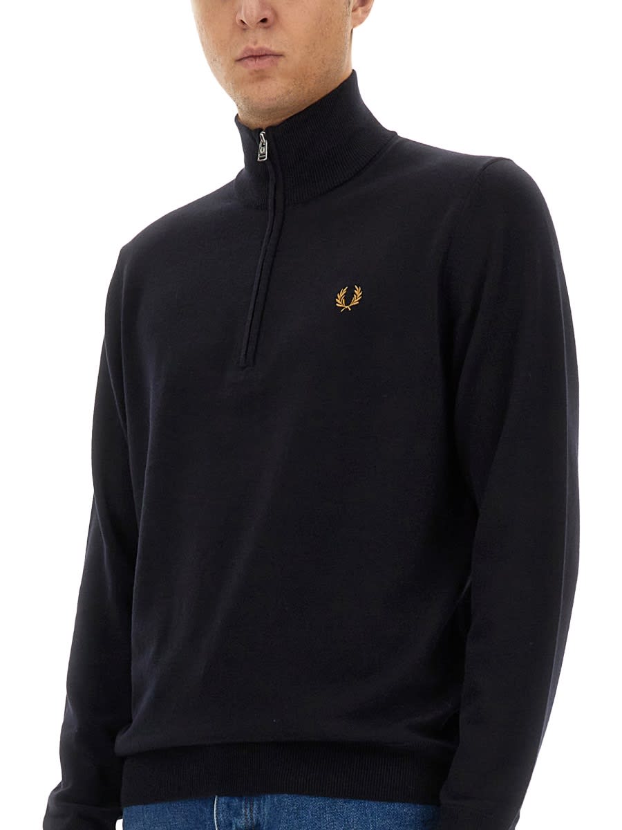 Shop Fred Perry Jersey With Logo In Blue